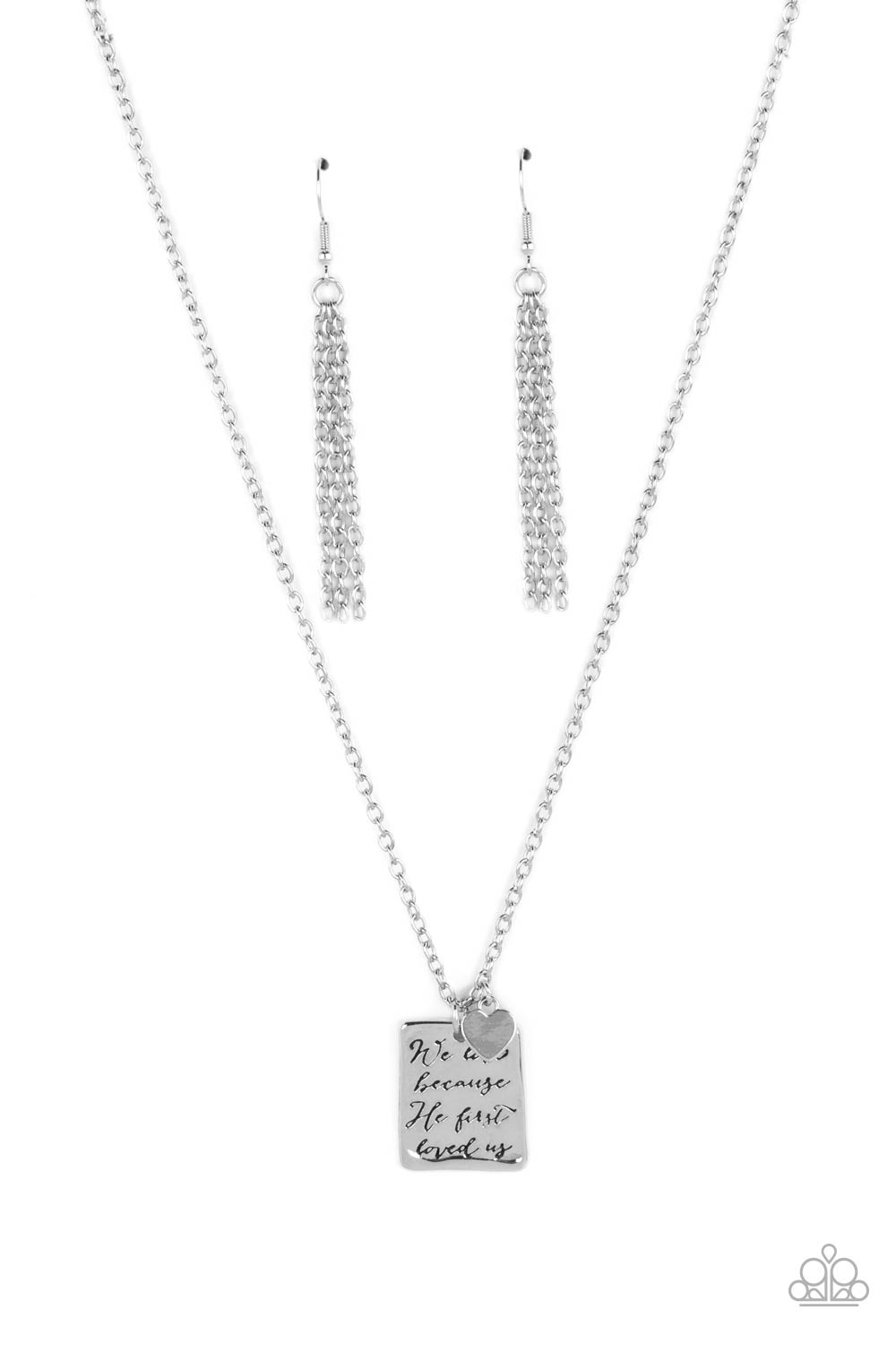 Divine Devotion Silver Inspirational Necklace - Paparazzi Accessories- lightbox - CarasShop.com - Paparazzi Jewelry by Cara Jewels