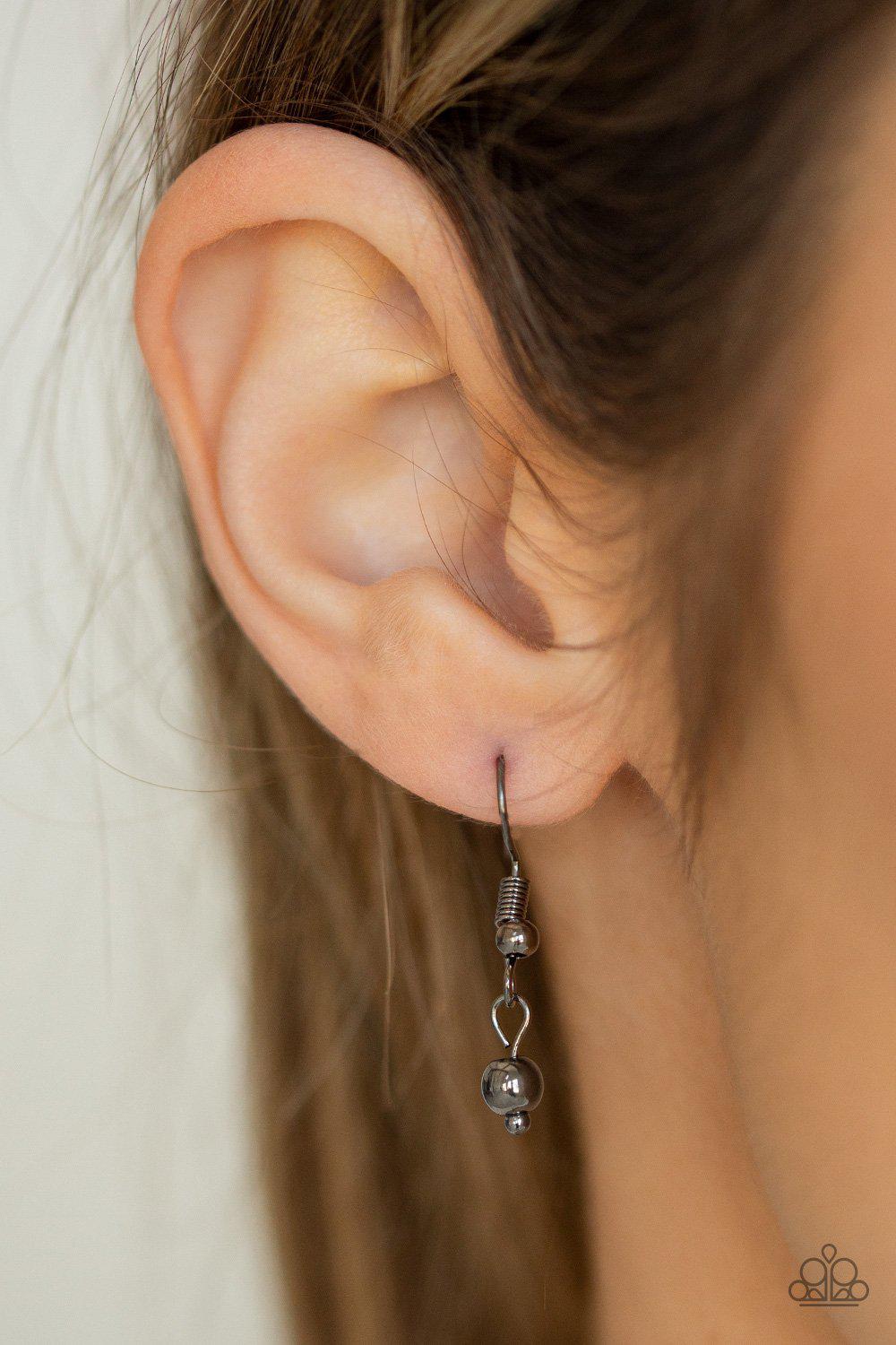 Divinely Diva Blue and Gunmetal Necklace - Paparazzi Accessories - free matching earrings -CarasShop.com - Paparazzi Jewelry by Cara Jewels