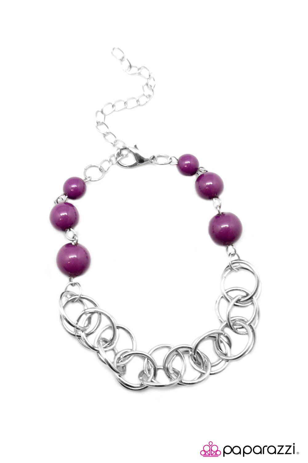 Divinely Divine Purple Bracelet - Paparazzi Accessories- lightbox - CarasShop.com - Paparazzi Jewelry by Cara Jewels