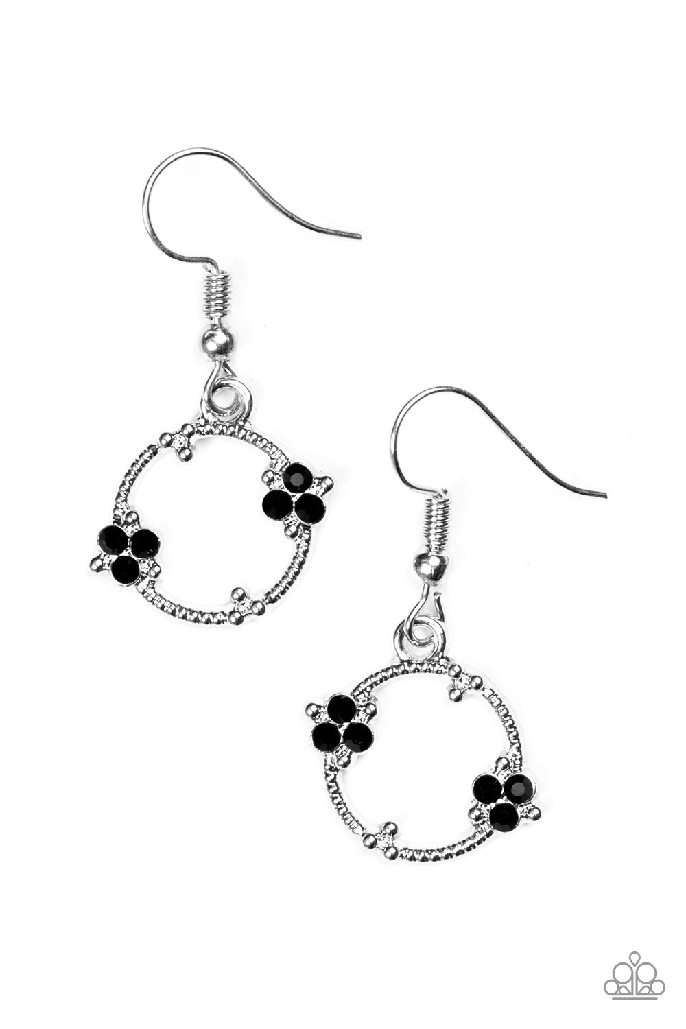 Double The Bubble Black Earrings - Paparazzi Accessories- lightbox - CarasShop.com - Paparazzi Jewelry by Cara Jewels