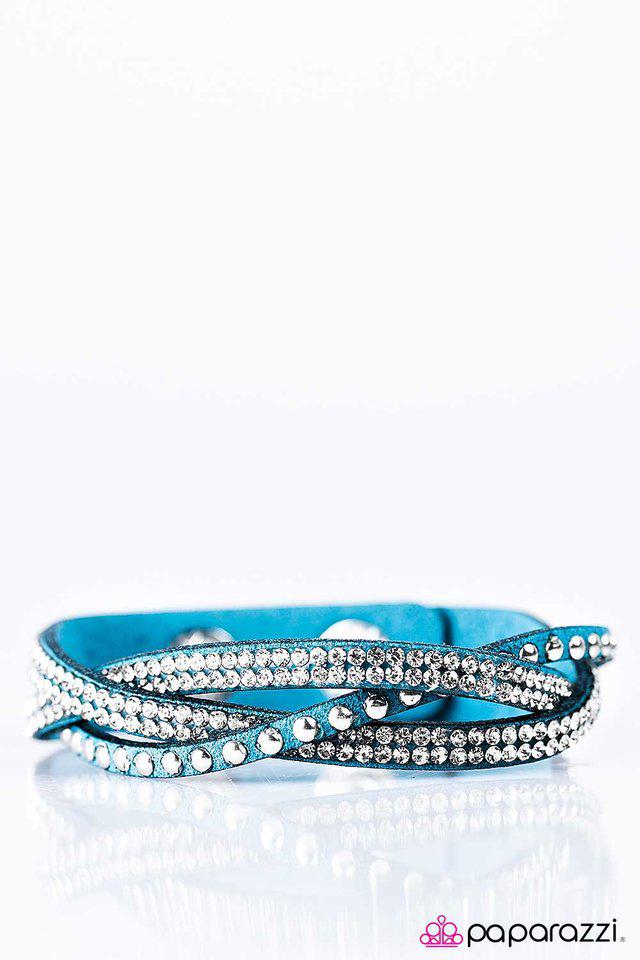 Down For The Count Blue Urban Wrap Bracelet - Paparazzi Accessories- lightbox - CarasShop.com - Paparazzi Jewelry by Cara Jewels