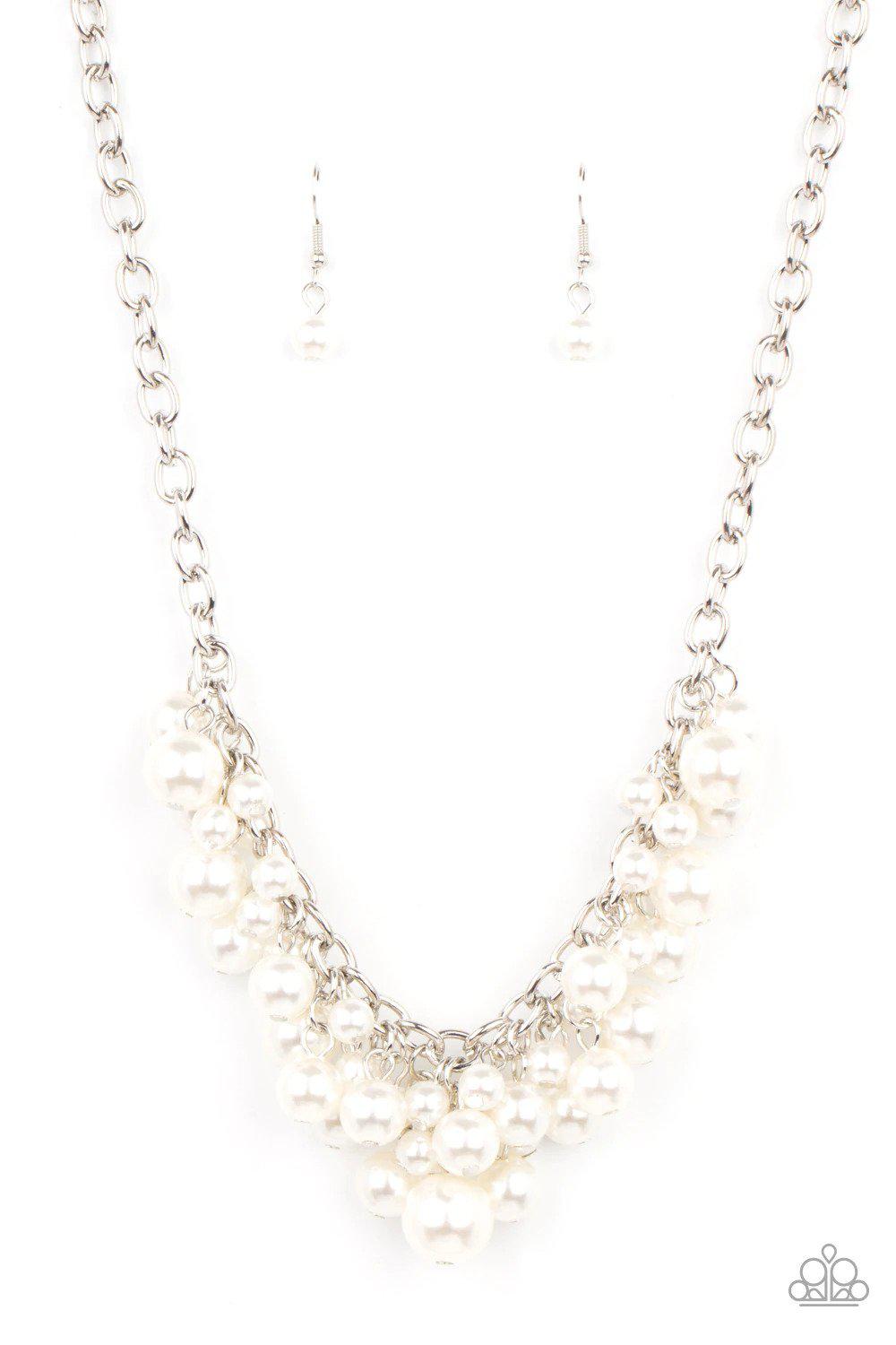Down For The COUNTESS White Necklace - Paparazzi Accessories- lightbox - CarasShop.com - Paparazzi Jewelry by Cara Jewels