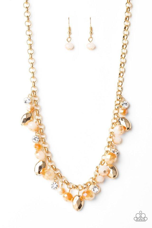 Downstage Dazzle Gold Necklace - Paparazzi Accessories- lightbox - CarasShop.com - Paparazzi Jewelry by Cara Jewels