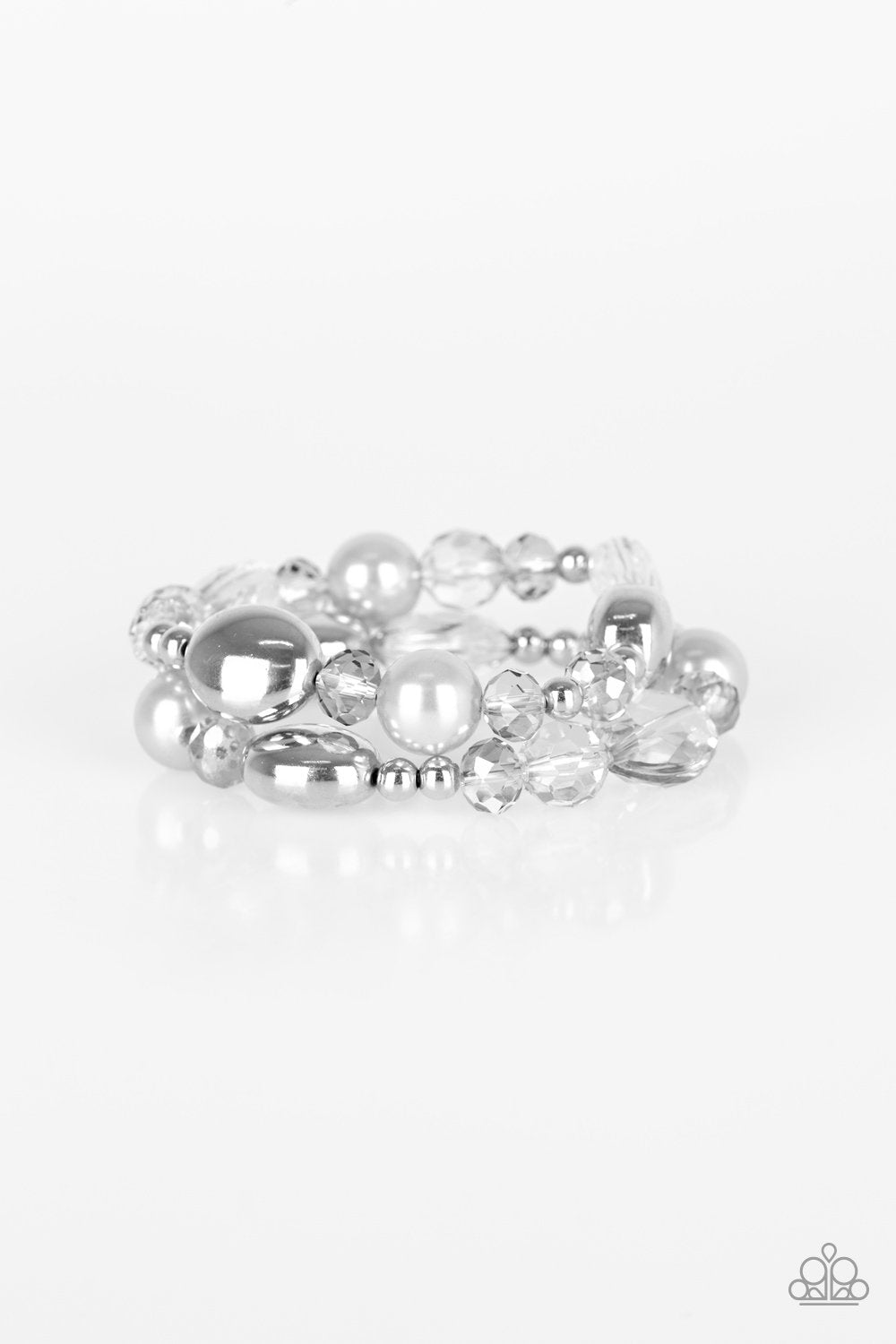 Downtown Dazzle Silver Bracelet Set - Paparazzi Accessories- lightbox - CarasShop.com - Paparazzi Jewelry by Cara Jewels