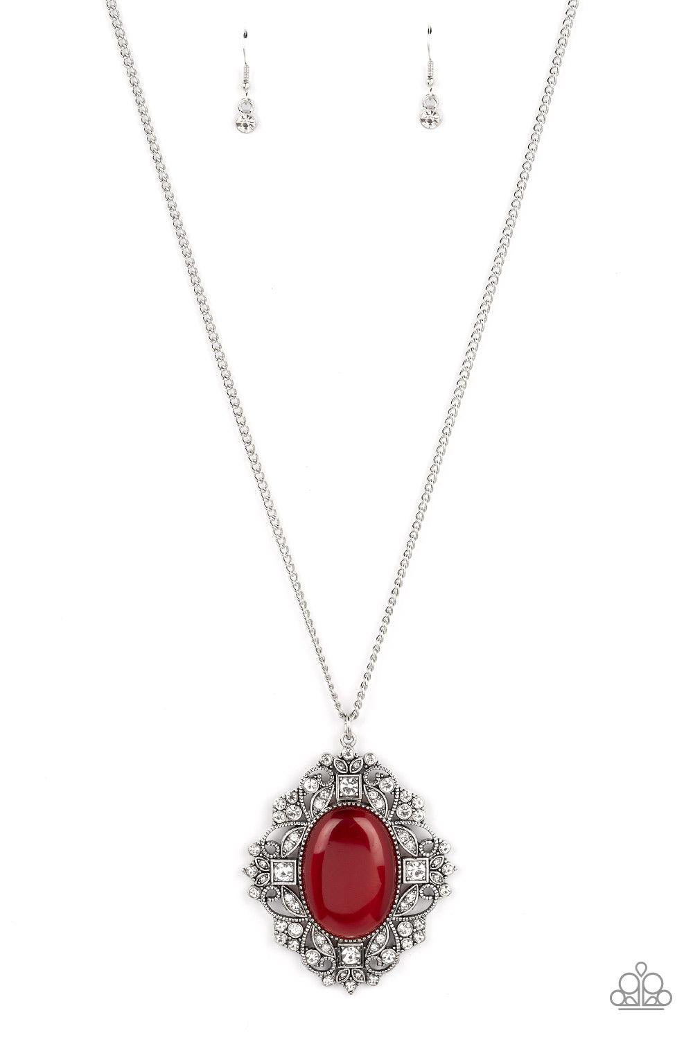 Dream Board Dazzle Red Cat's Eye Stone Necklace - Paparazzi Accessories- lightbox - CarasShop.com - Paparazzi Jewelry by Cara Jewels
