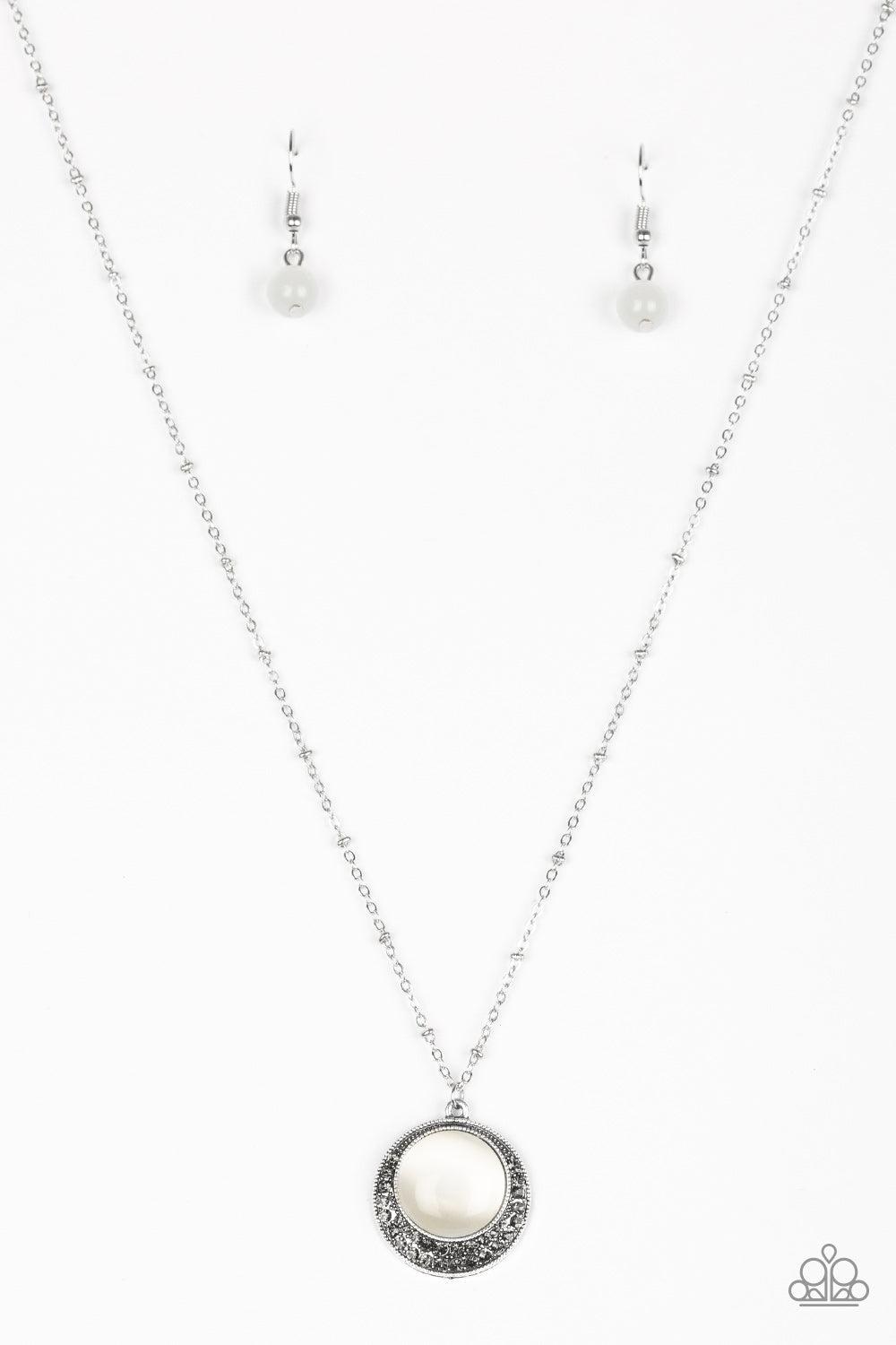 Dream Girl Glow White Necklace - Paparazzi Accessories- lightbox - CarasShop.com - Paparazzi Jewelry by Cara Jewels
