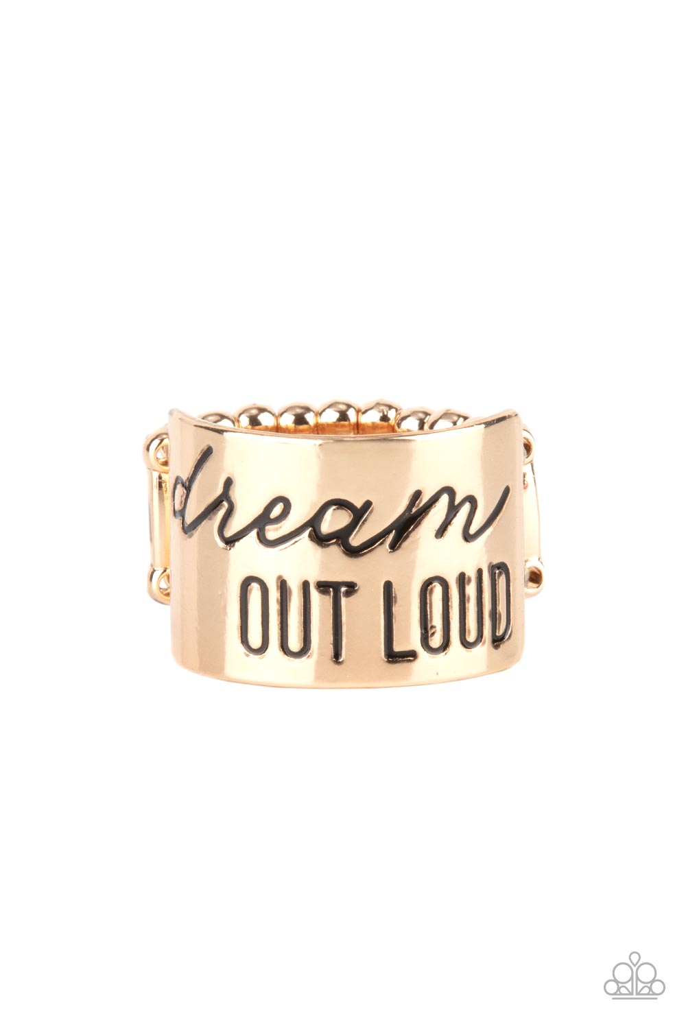 Dream Louder Gold Ring - Paparazzi Accessories- lightbox - CarasShop.com - Paparazzi Jewelry by Cara Jewels