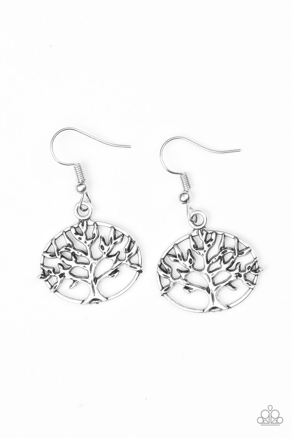Dream Treehouse Silver Earrings - Paparazzi Accessories- lightbox - CarasShop.com - Paparazzi Jewelry by Cara Jewels
