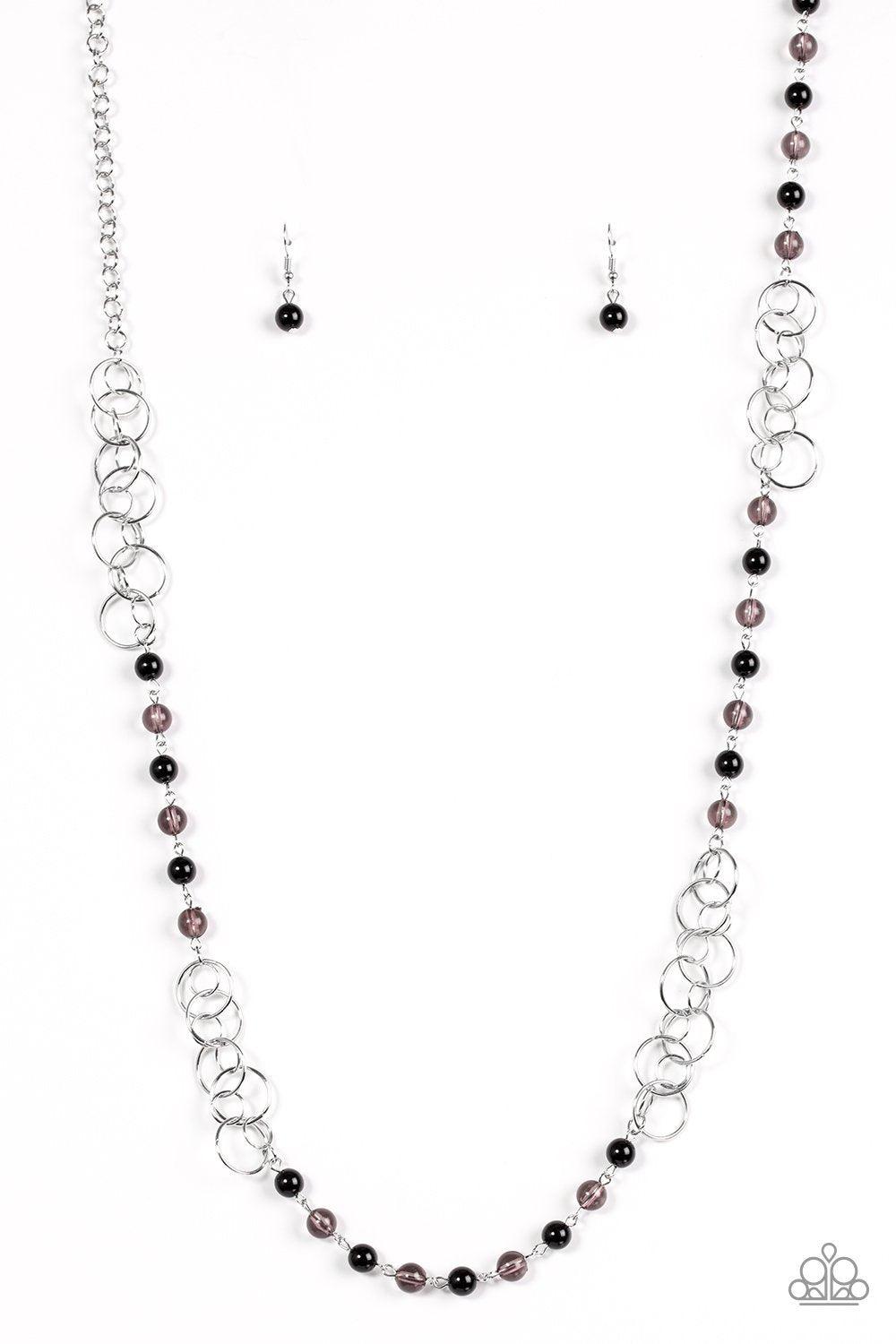Dreamy Discovery Black and Silver Necklace - Paparazzi Accessories- lightbox - CarasShop.com - Paparazzi Jewelry by Cara Jewels