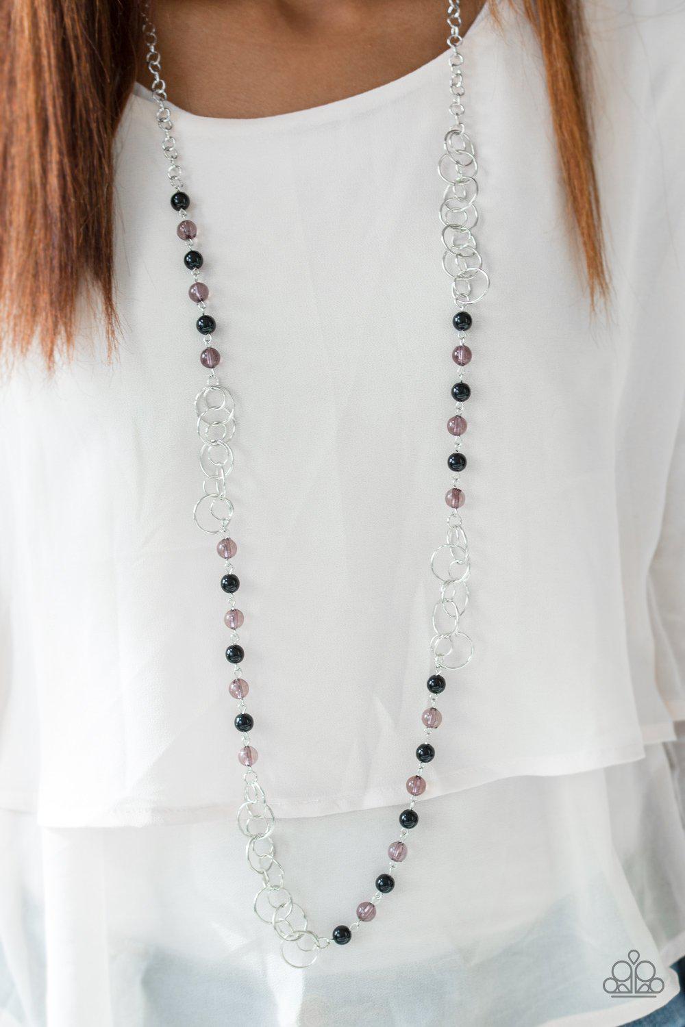 Dreamy Discovery Black and Silver Necklace - Paparazzi Accessories- lightbox - CarasShop.com - Paparazzi Jewelry by Cara Jewels