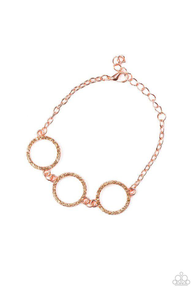 Dress The Part Copper & Rhinestone Bracelet - Paparazzi Accessories- lightbox - CarasShop.com - Paparazzi Jewelry by Cara Jewels