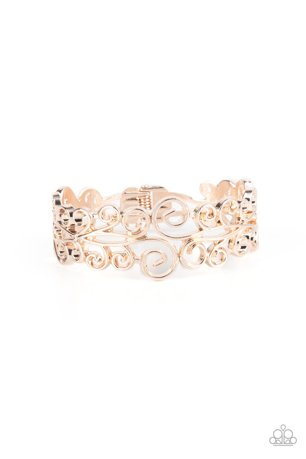 Dressed to FRILL Rose Gold Bracelet - Paparazzi Accessories- lightbox - CarasShop.com - Paparazzi Jewelry by Cara Jewels