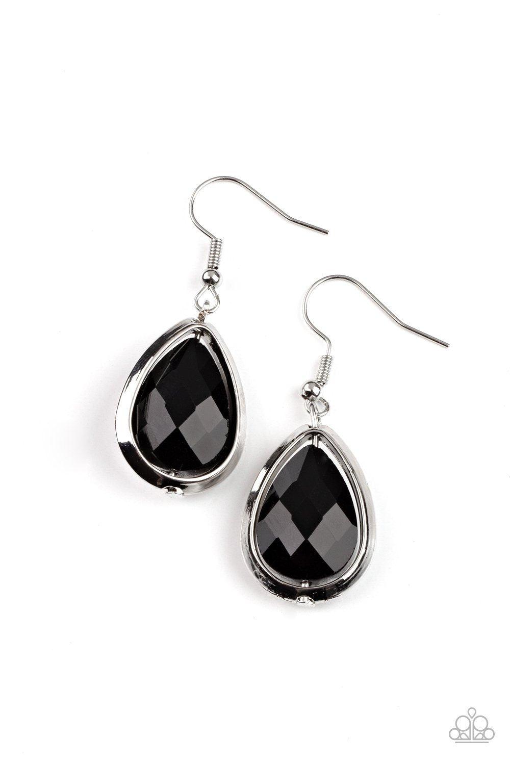 Drop-Dead Duchess Black Earrings - Paparazzi Accessories- lightbox - CarasShop.com - Paparazzi Jewelry by Cara Jewels