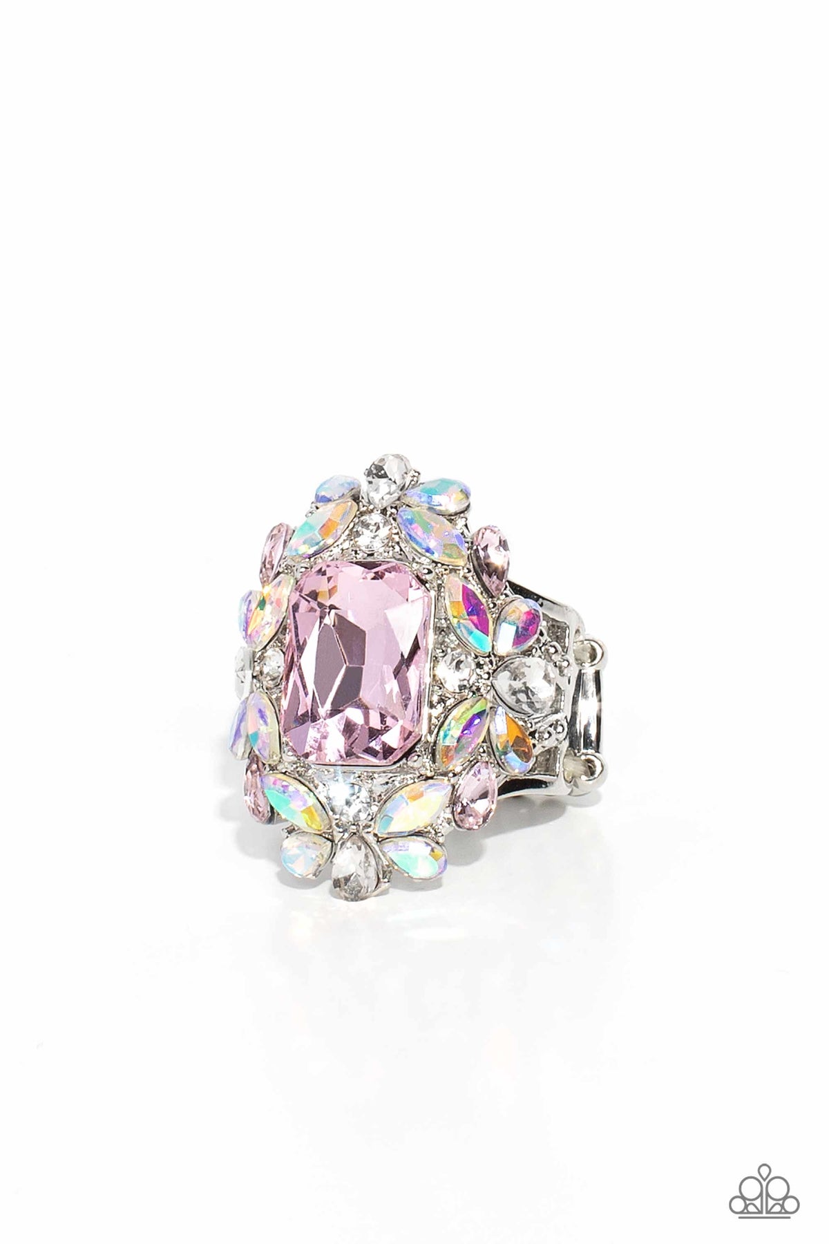 Dynamic Diadem Pink Ring - Paparazzi Accessories- lightbox - CarasShop.com - Paparazzi Jewelry by Cara Jewels