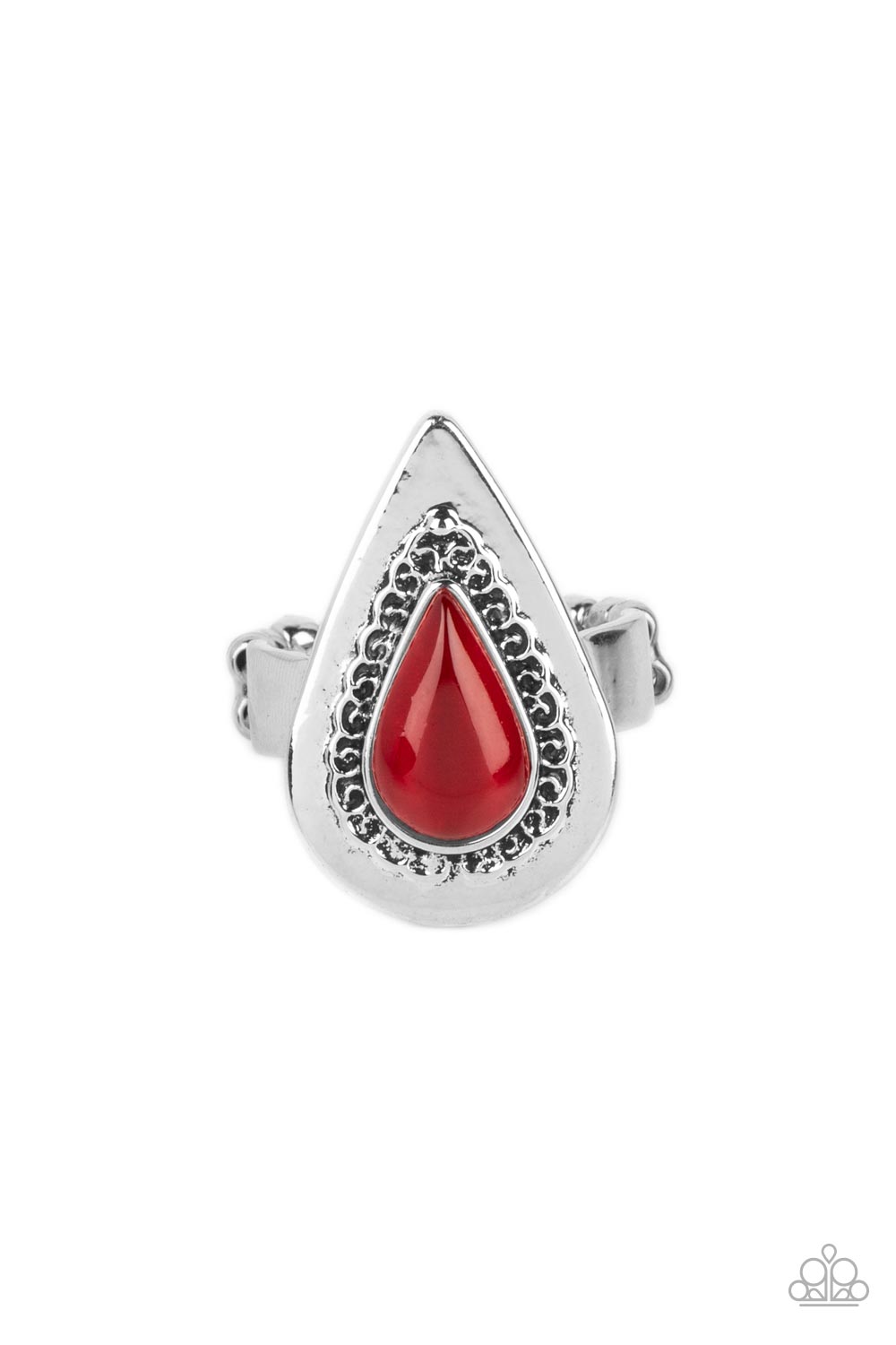 Earthy Glow Red Cat's Eye Stone Ring - Paparazzi Accessories- lightbox - CarasShop.com - Paparazzi Jewelry by Cara Jewels