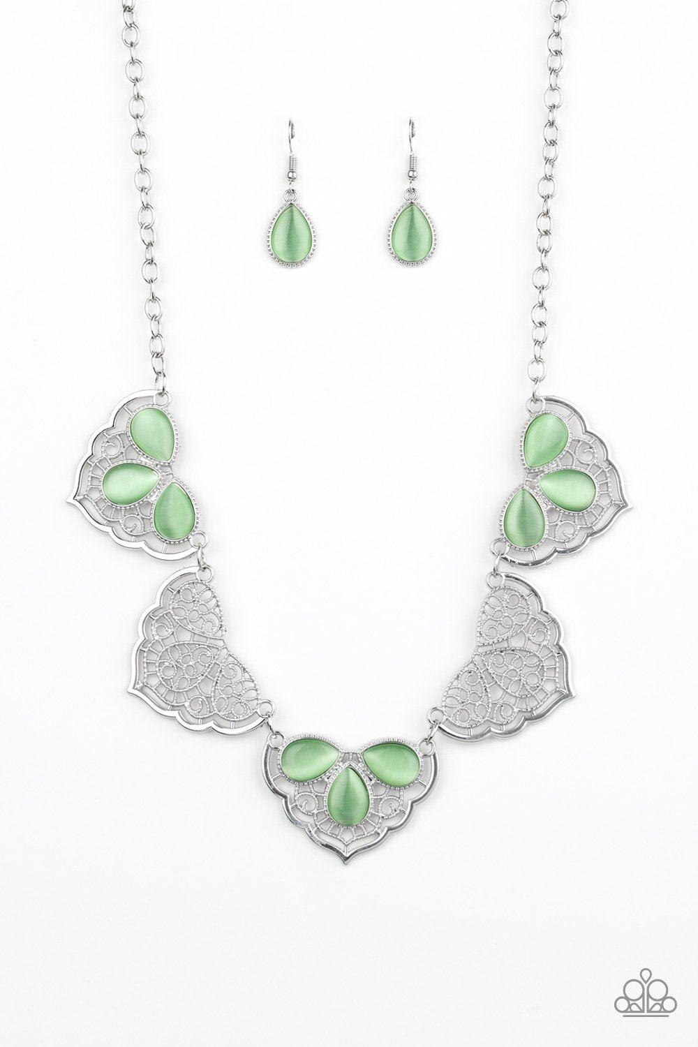 East Coast Essence Green Moonstone Necklace - Paparazzi Accessories- lightbox - CarasShop.com - Paparazzi Jewelry by Cara Jewels