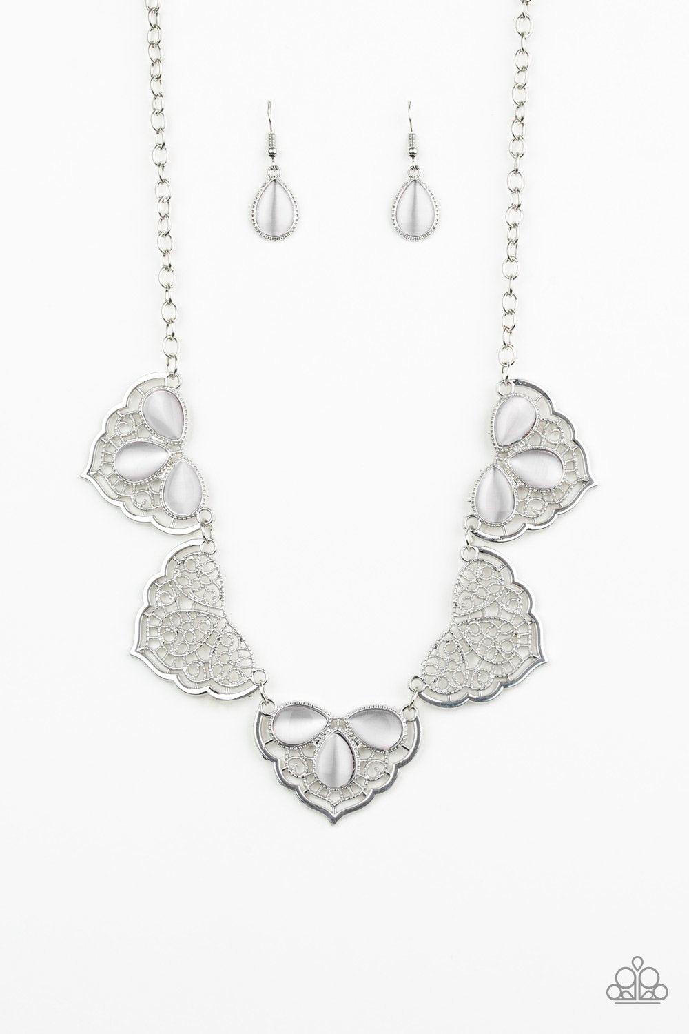 East Coast Essence White Moonstone Necklace - Paparazzi Accessories- lightbox - CarasShop.com - Paparazzi Jewelry by Cara Jewels