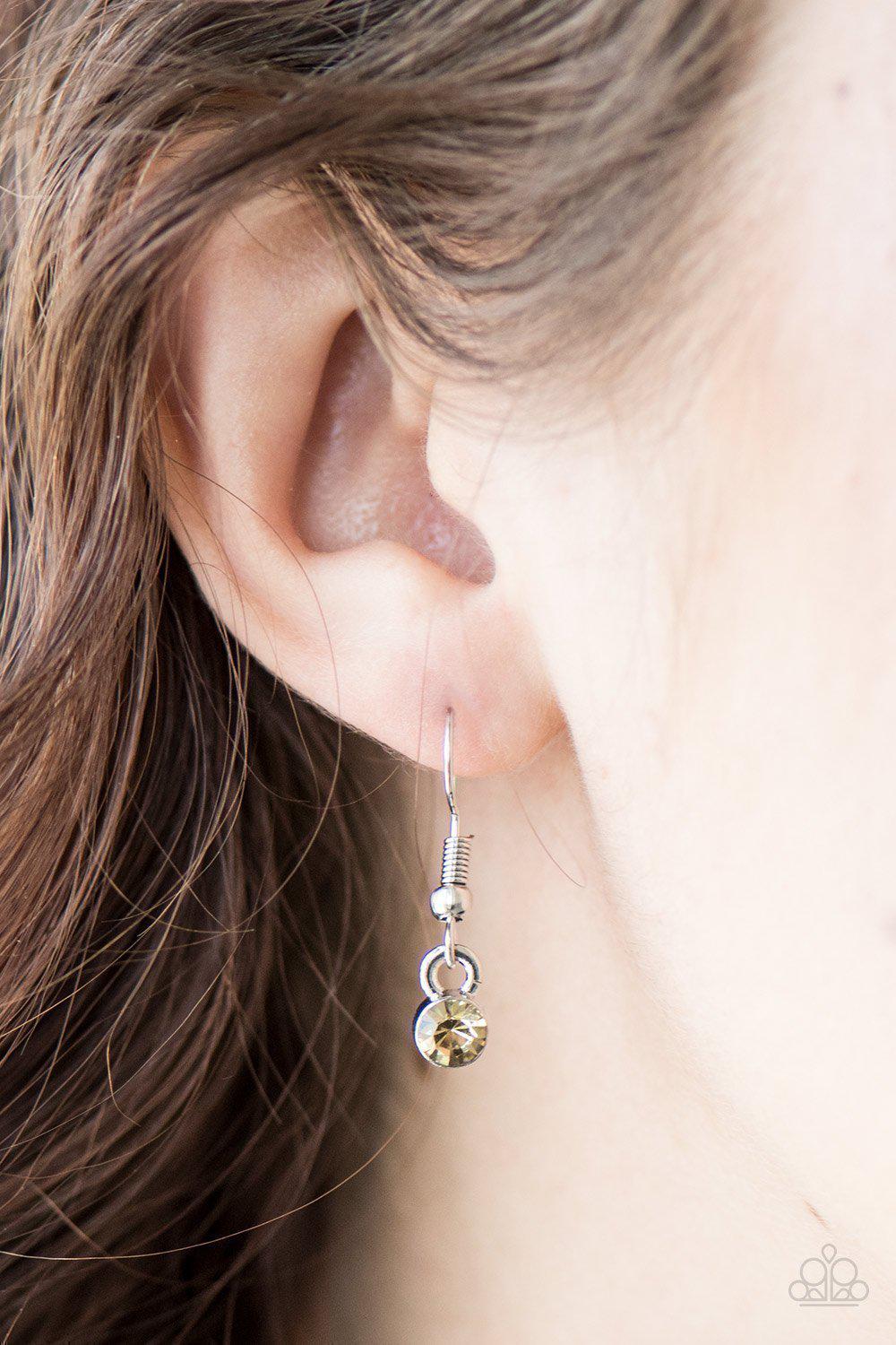 Easy Money Silver and Brown Gem Necklace - Paparazzi Accessories - free matching earrings -CarasShop.com - Paparazzi Jewelry by Cara Jewels