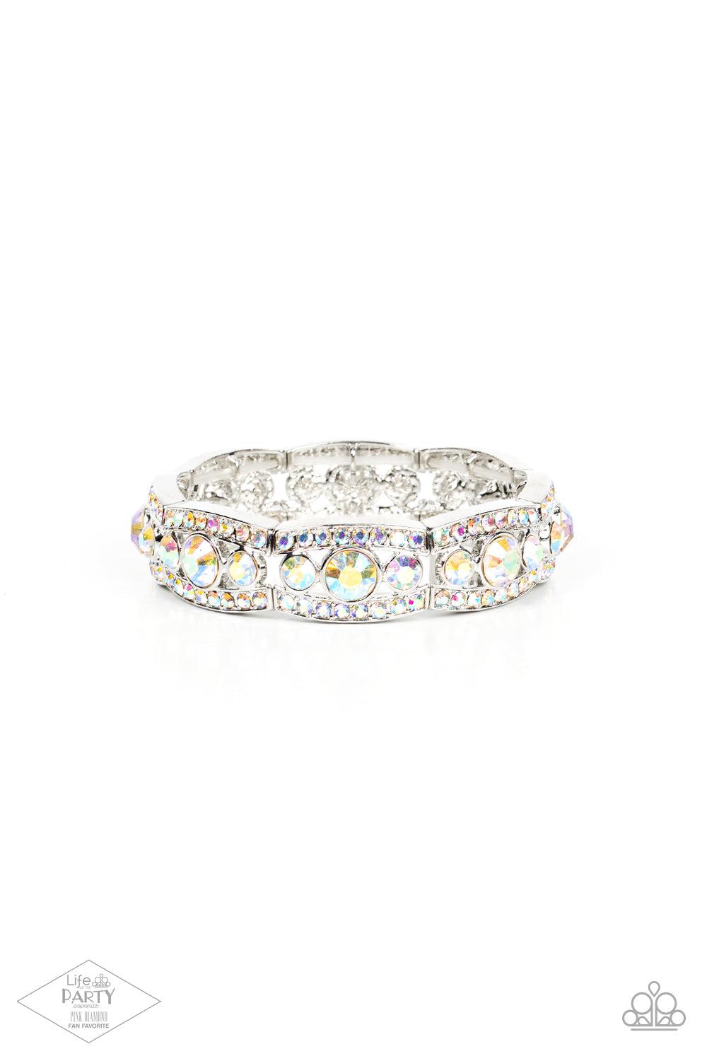 Easy On The ICE Multi Iridescent Rhinestone Bracelet - Paparazzi Accessories- lightbox - CarasShop.com - Paparazzi Jewelry by Cara Jewels