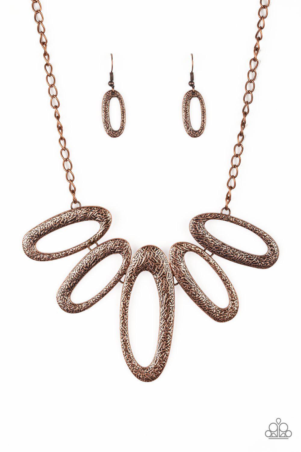 Easy Tigress Copper Necklace - Paparazzi Accessories- lightbox - CarasShop.com - Paparazzi Jewelry by Cara Jewels