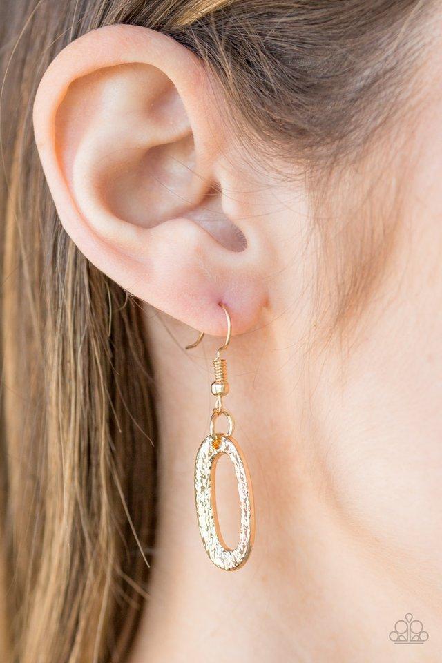 Easy Tigress Gold Necklace - Paparazzi Accessories - free matching earrings -CarasShop.com - Paparazzi Jewelry by Cara Jewels