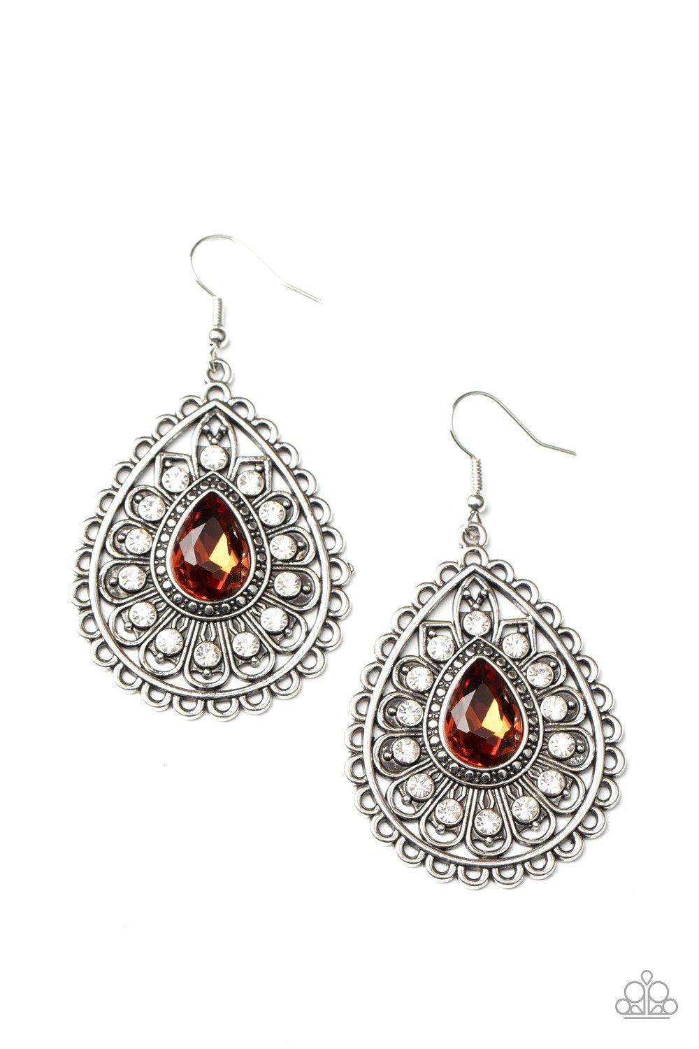 Eat, Drink and BEAM Merry Brown Earrings - Paparazzi Accessories- lightbox - CarasShop.com - Paparazzi Jewelry by Cara Jewels