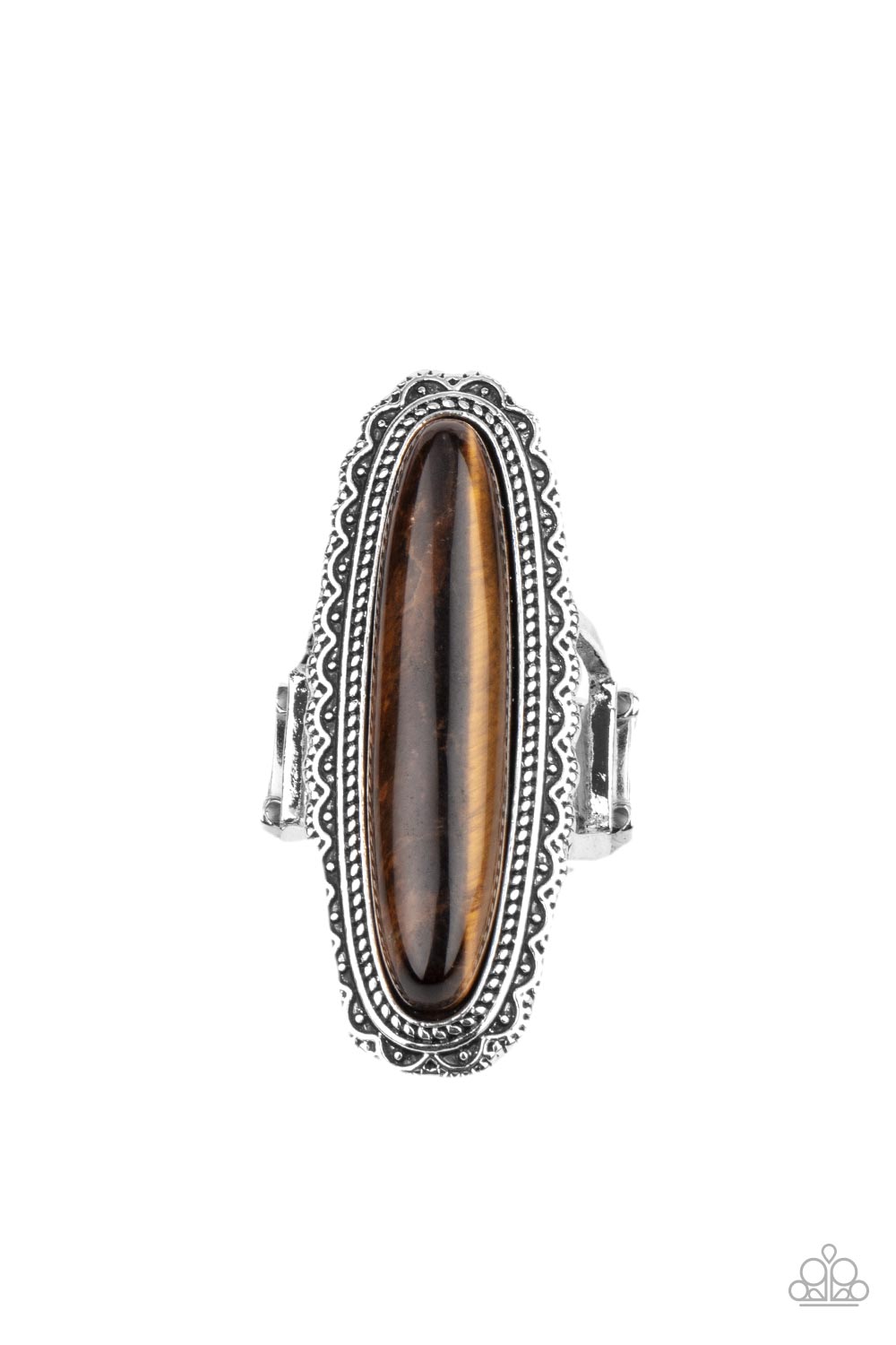 Eco Equinox Brown Tiger's Eye Stone Ring - Paparazzi Accessories- lightbox - CarasShop.com - Paparazzi Jewelry by Cara Jewels
