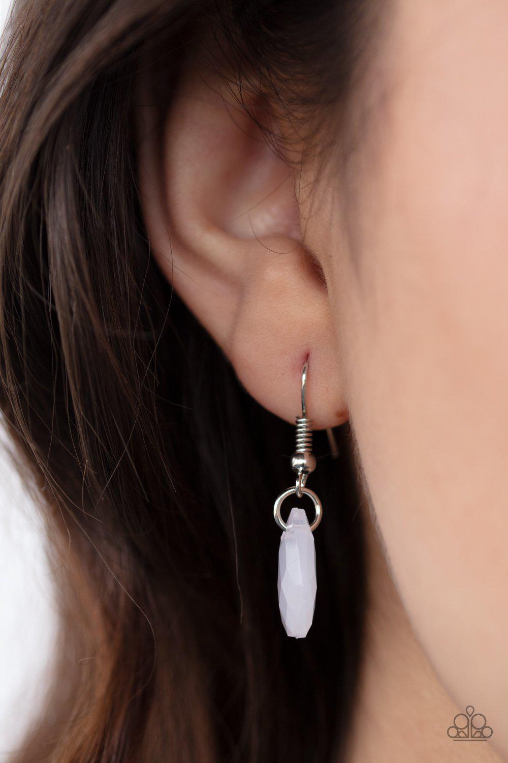 Eden Dew White Necklace - Paparazzi Accessories - free matching earrings -CarasShop.com - Paparazzi Jewelry by Cara Jewels