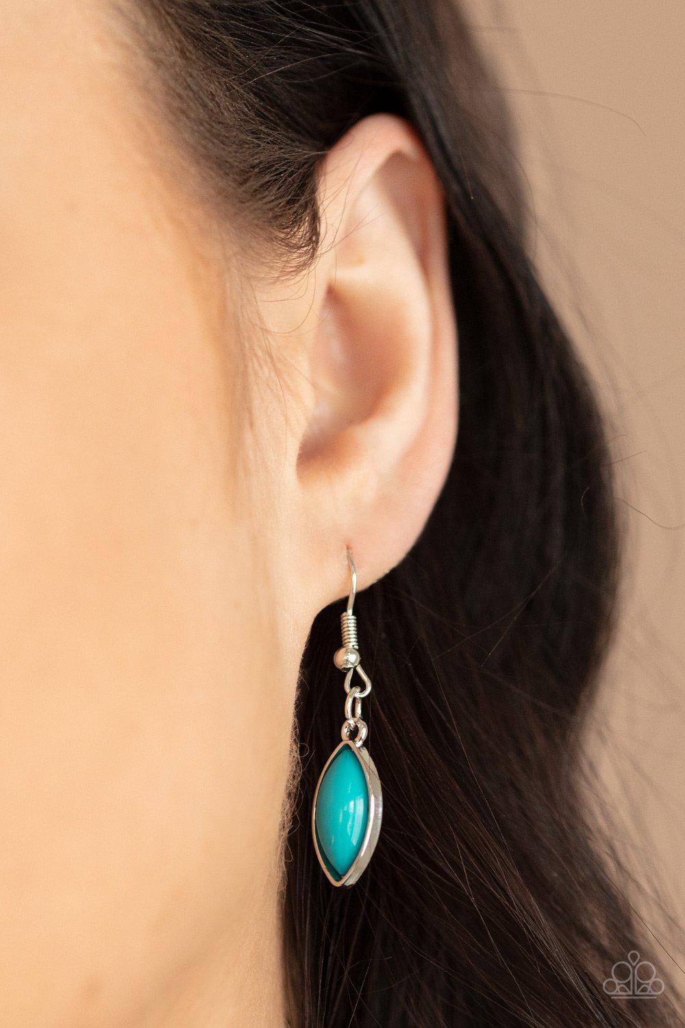 Eden Escape Blue Necklace - Paparazzi Accessories - free matching earrings -CarasShop.com - Paparazzi Jewelry by Cara Jewels