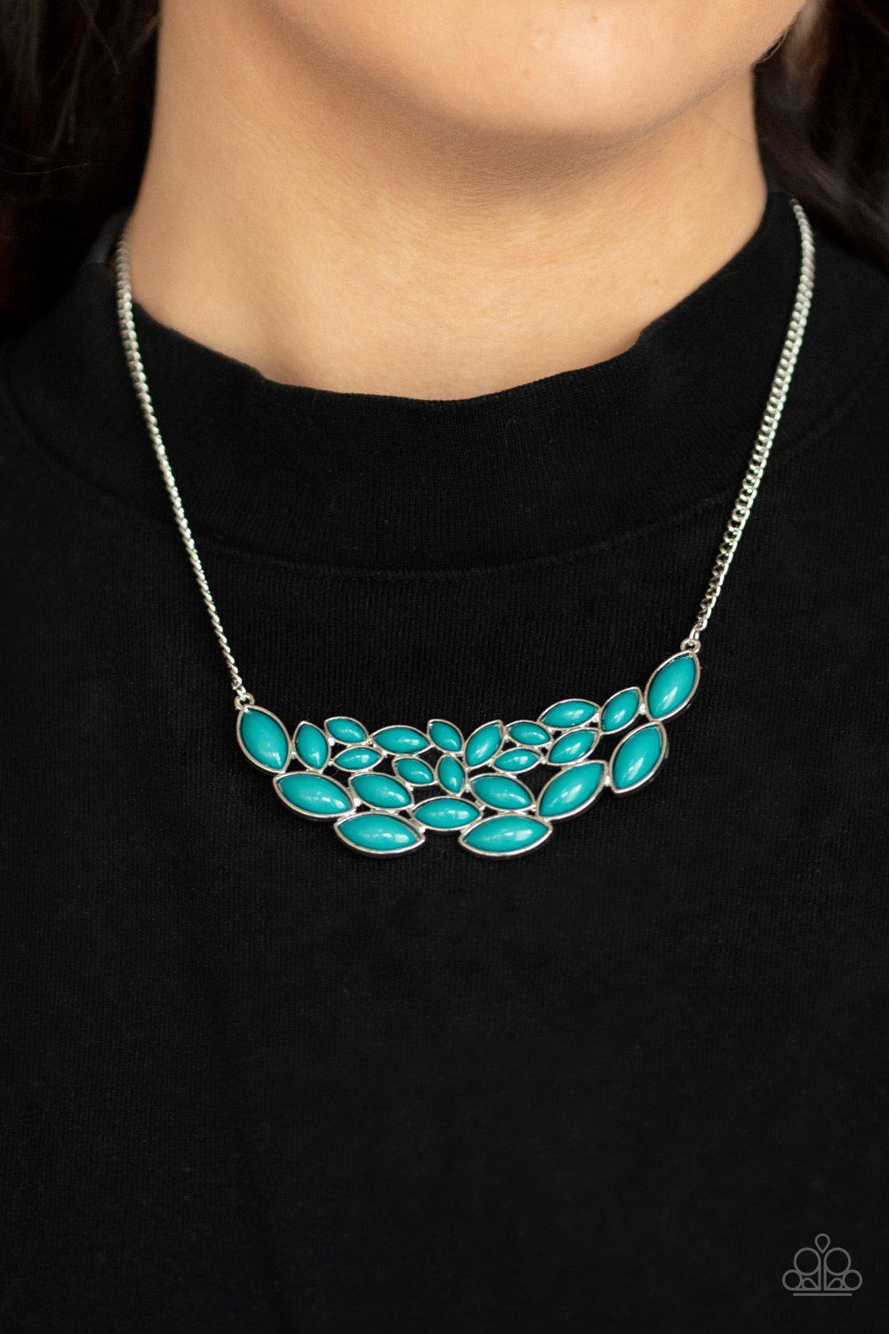 Eden Escape Blue Necklace - Paparazzi Accessories- lightbox - CarasShop.com - Paparazzi Jewelry by Cara Jewels