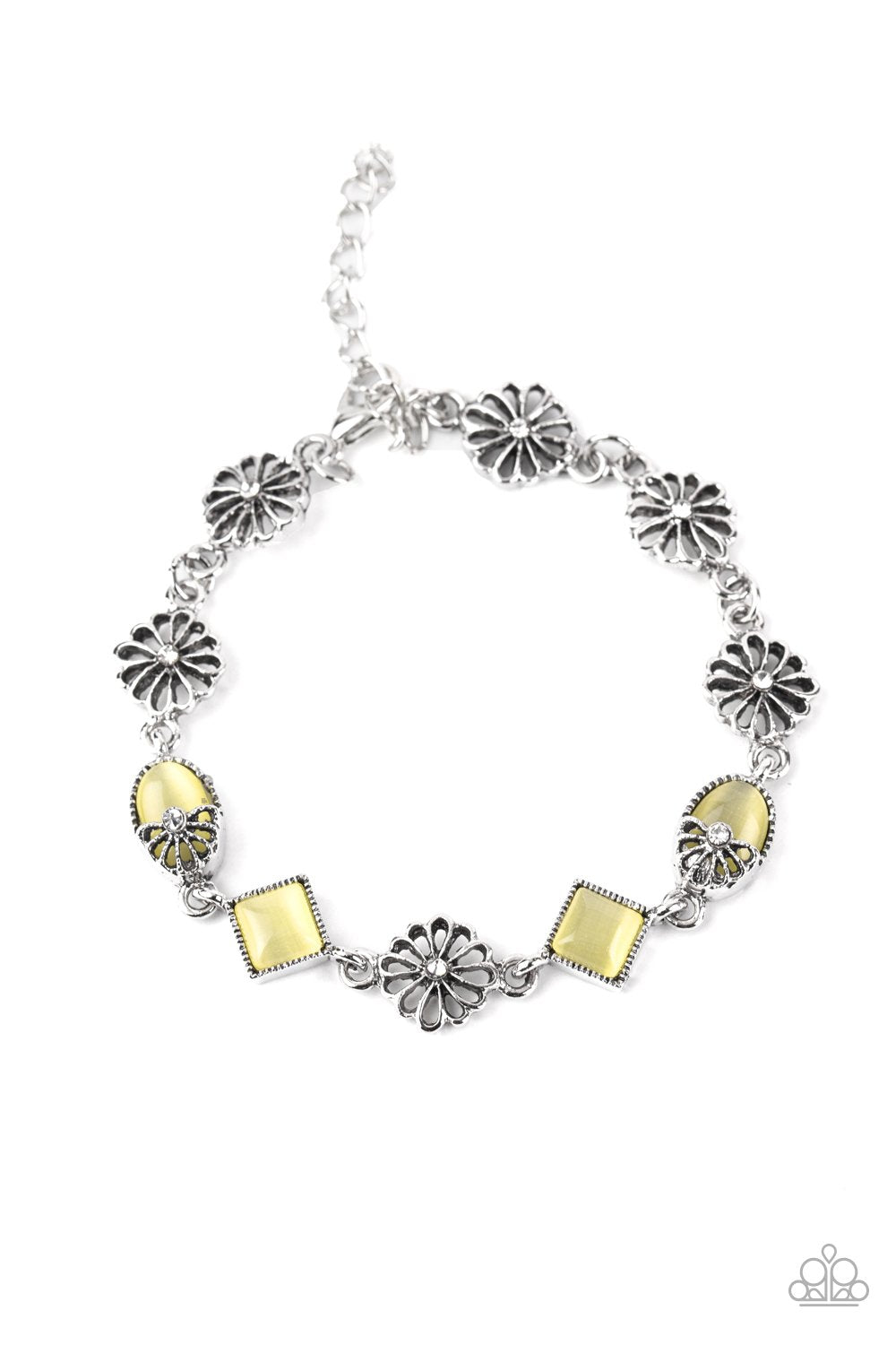 Eden Etiquette Yellow Cat's Eye Bracelet - Paparazzi Accessories- lightbox - CarasShop.com - Paparazzi Jewelry by Cara Jewels