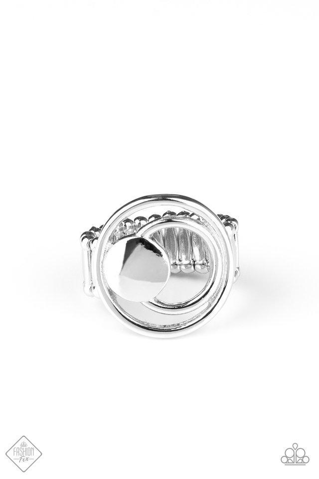 Edgy Eclipse Silver Ring - Paparazzi Accessories- lightbox - CarasShop.com - Paparazzi Jewelry by Cara Jewels