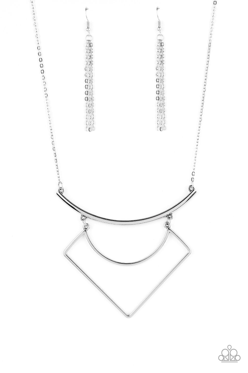 Egyptian Edge Silver Necklace - Paparazzi Accessories- lightbox - CarasShop.com - Paparazzi Jewelry by Cara Jewels