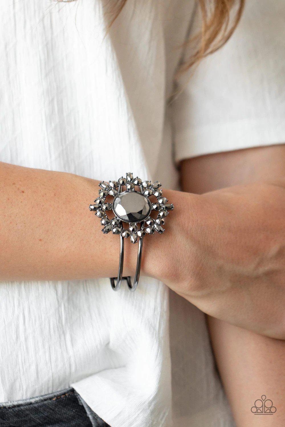 Elaborate Elegance Black Bracelet - Paparazzi Accessories- on model - CarasShop.com - Paparazzi Jewelry by Cara Jewels