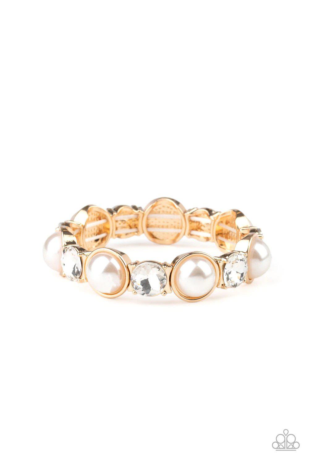 Elegant Entertainment Gold Bracelet - Paparazzi Accessories- lightbox - CarasShop.com - Paparazzi Jewelry by Cara Jewels