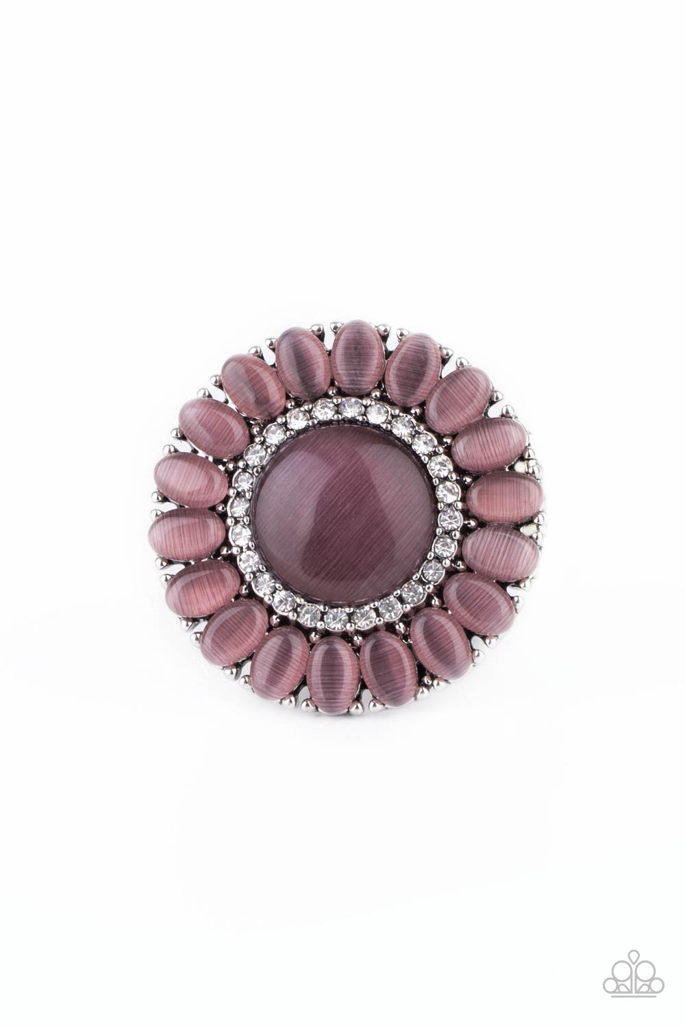 Elegantly Eden Purple Cat's Eye Stone Ring - Paparazzi Accessories- lightbox - CarasShop.com - Paparazzi Jewelry by Cara Jewels