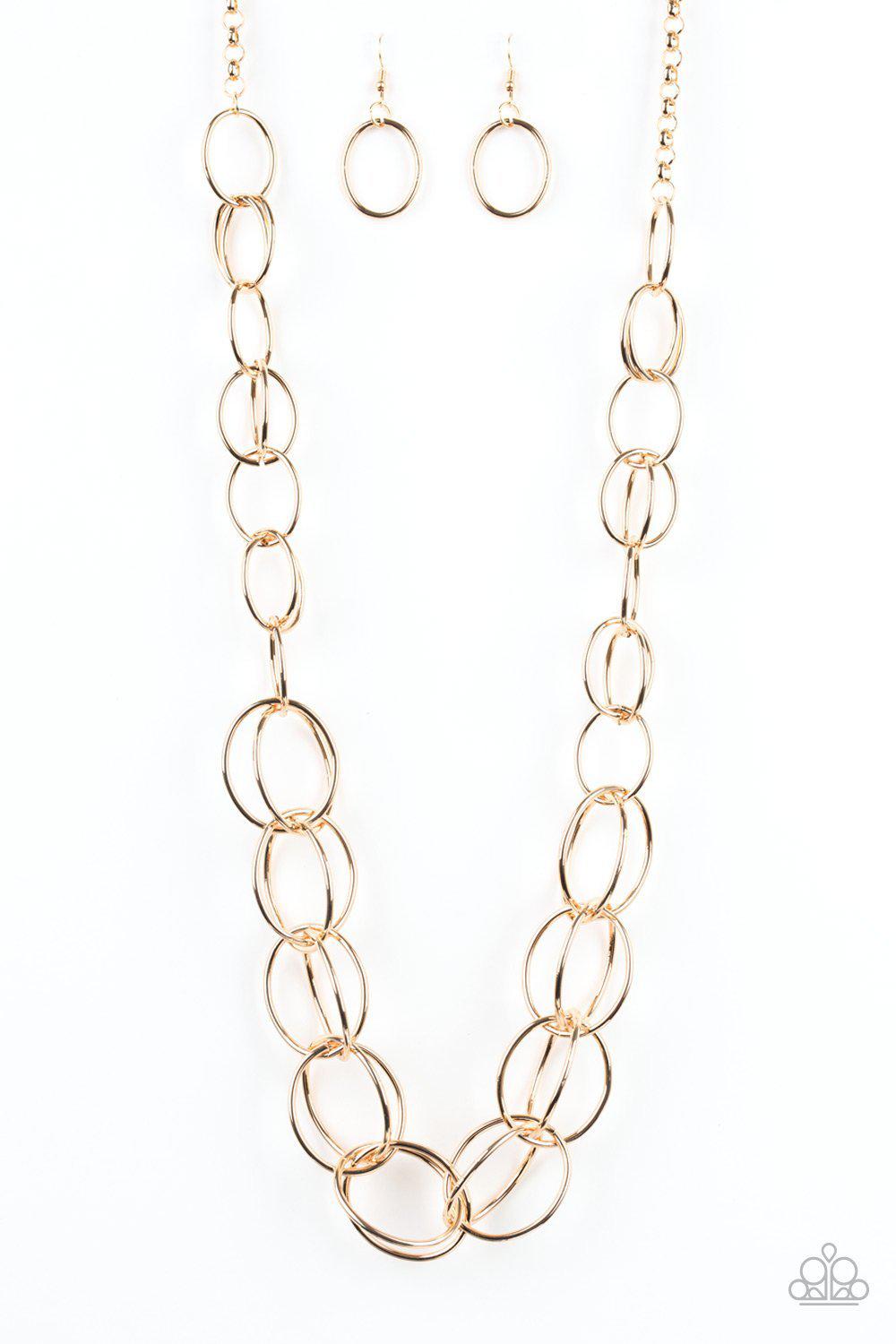 Elegantly Ensnared Gold Necklace - Paparazzi Accessories- lightbox - CarasShop.com - Paparazzi Jewelry by Cara Jewels