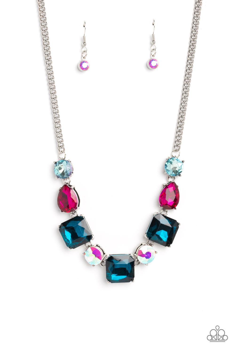 Elevated Edge Multi Rhinestone Necklace - Paparazzi Accessories- lightbox - CarasShop.com - Paparazzi Jewelry by Cara Jewels