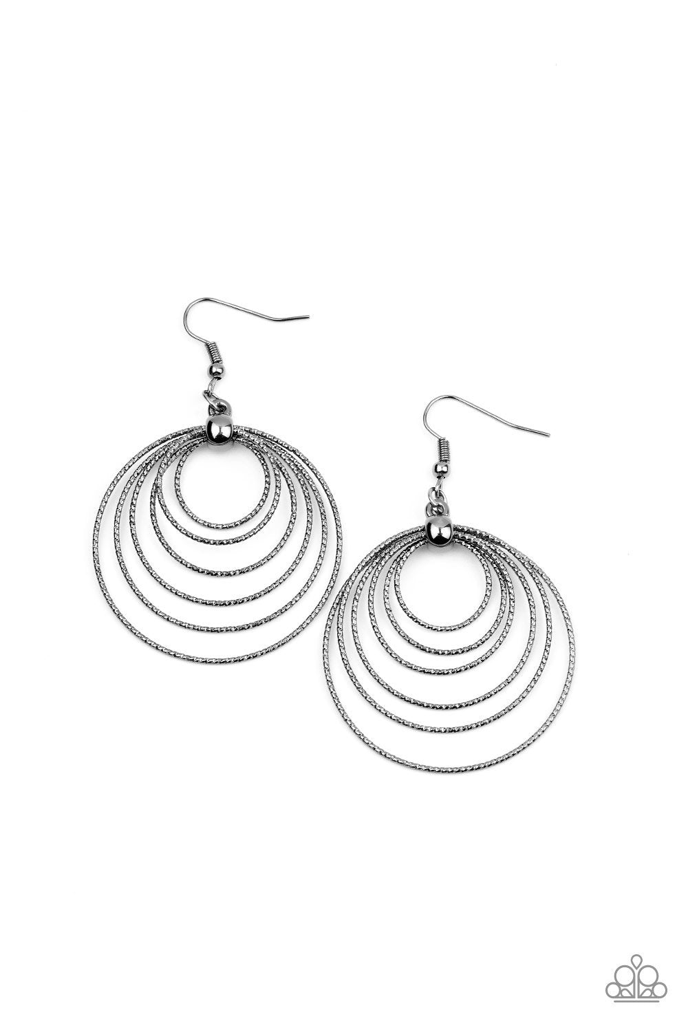 Elliptical Elegance Black Earrings - Paparazzi Accessories- lightbox - CarasShop.com - Paparazzi Jewelry by Cara Jewels
