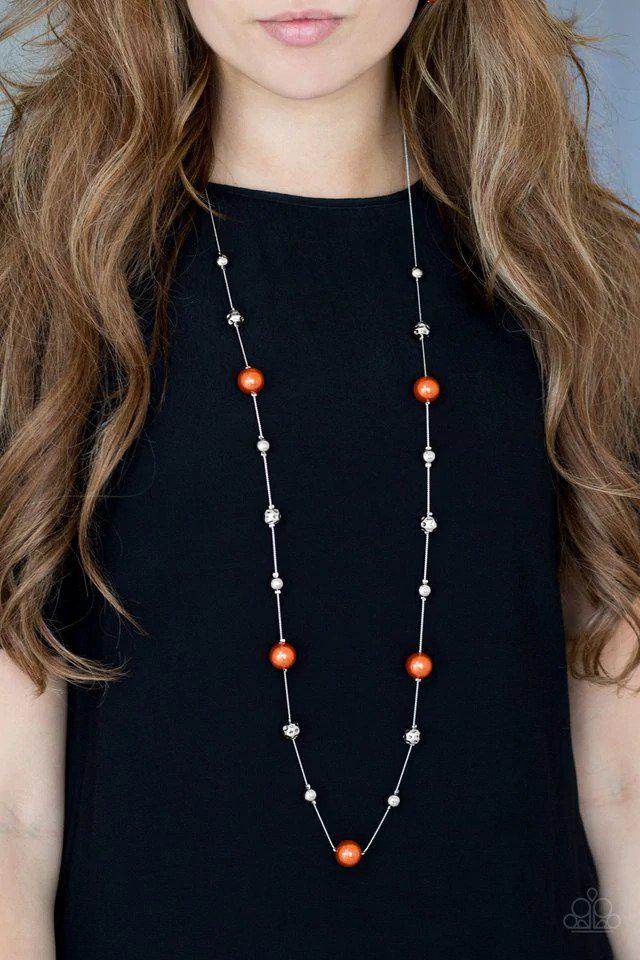 Eloquently Eloquent Orange Necklace - Paparazzi Accessories- lightbox - CarasShop.com - Paparazzi Jewelry by Cara Jewels