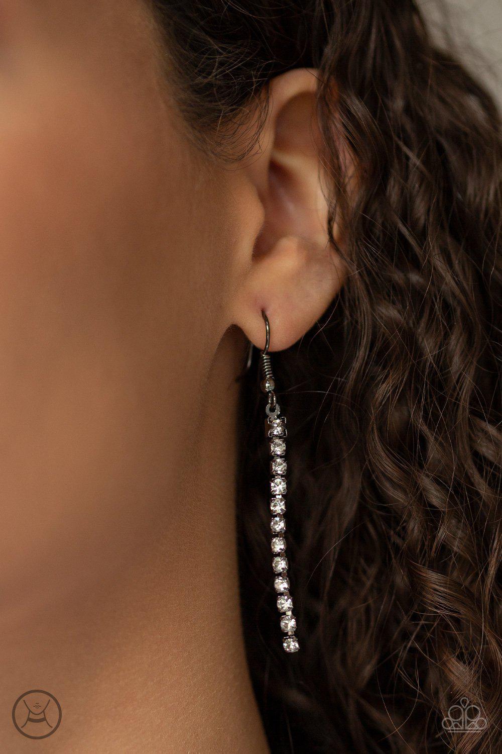 Empo-HER-ment - Black Hematite Choker Necklace - Paparazzi Accessories - free matching earrings -CarasShop.com - Paparazzi Jewelry by Cara Jewels