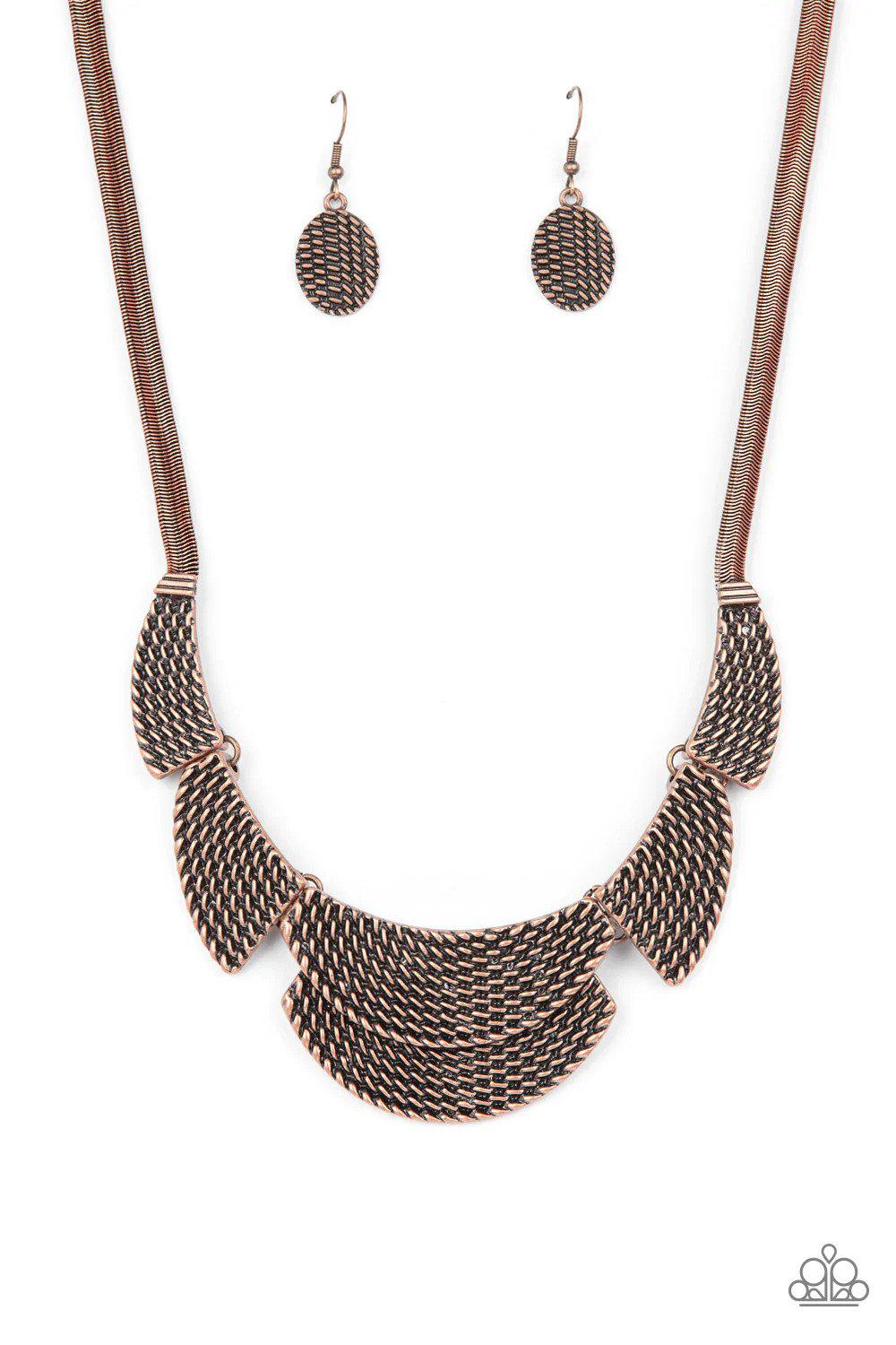 Empress Empire Copper Necklace - Paparazzi Accessories- lightbox - CarasShop.com - Paparazzi Jewelry by Cara Jewels