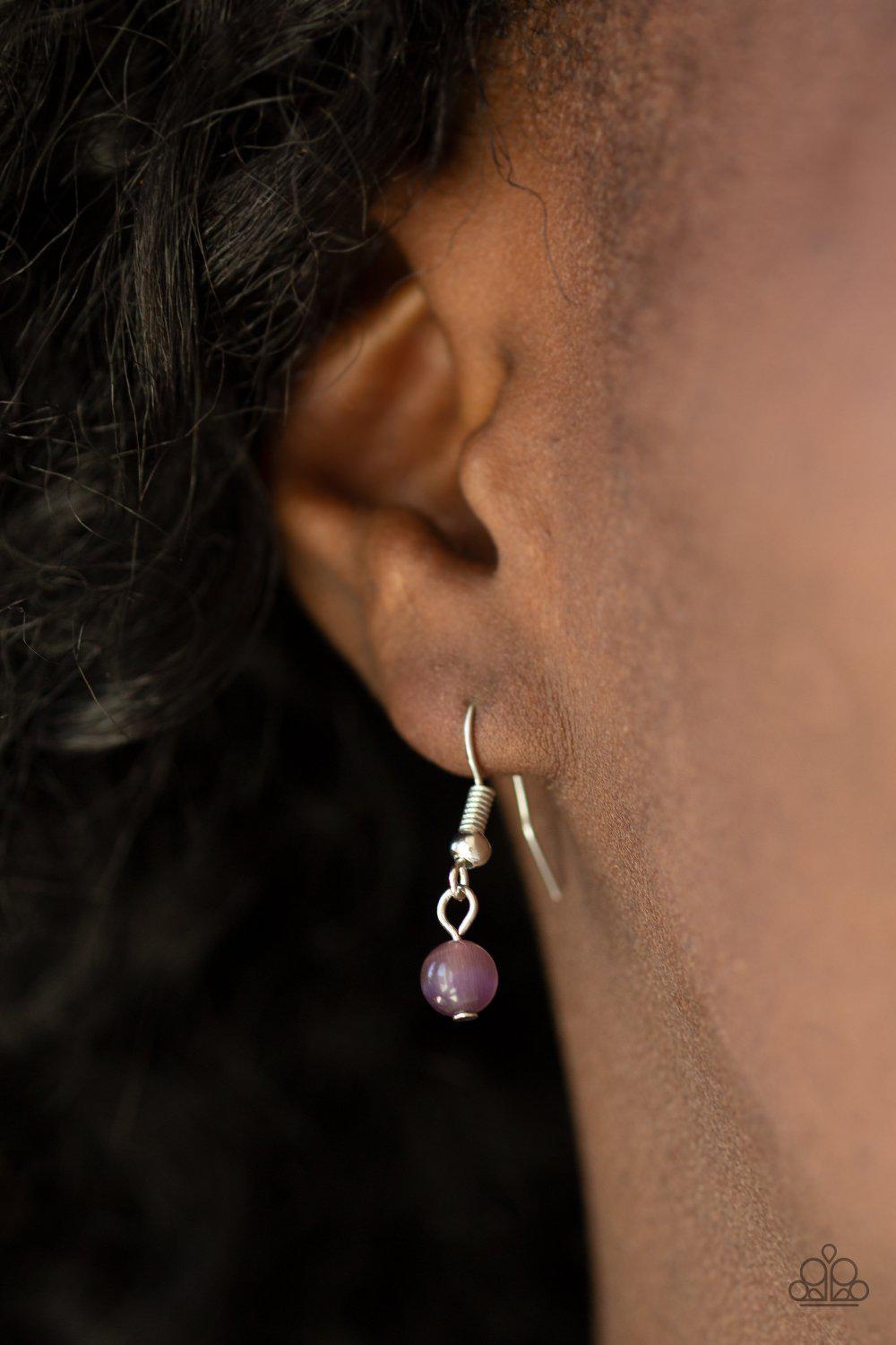 Enchanted Eden Purple Moonstone Necklace - Paparazzi Accessories - free matching earrings -CarasShop.com - Paparazzi Jewelry by Cara Jewels