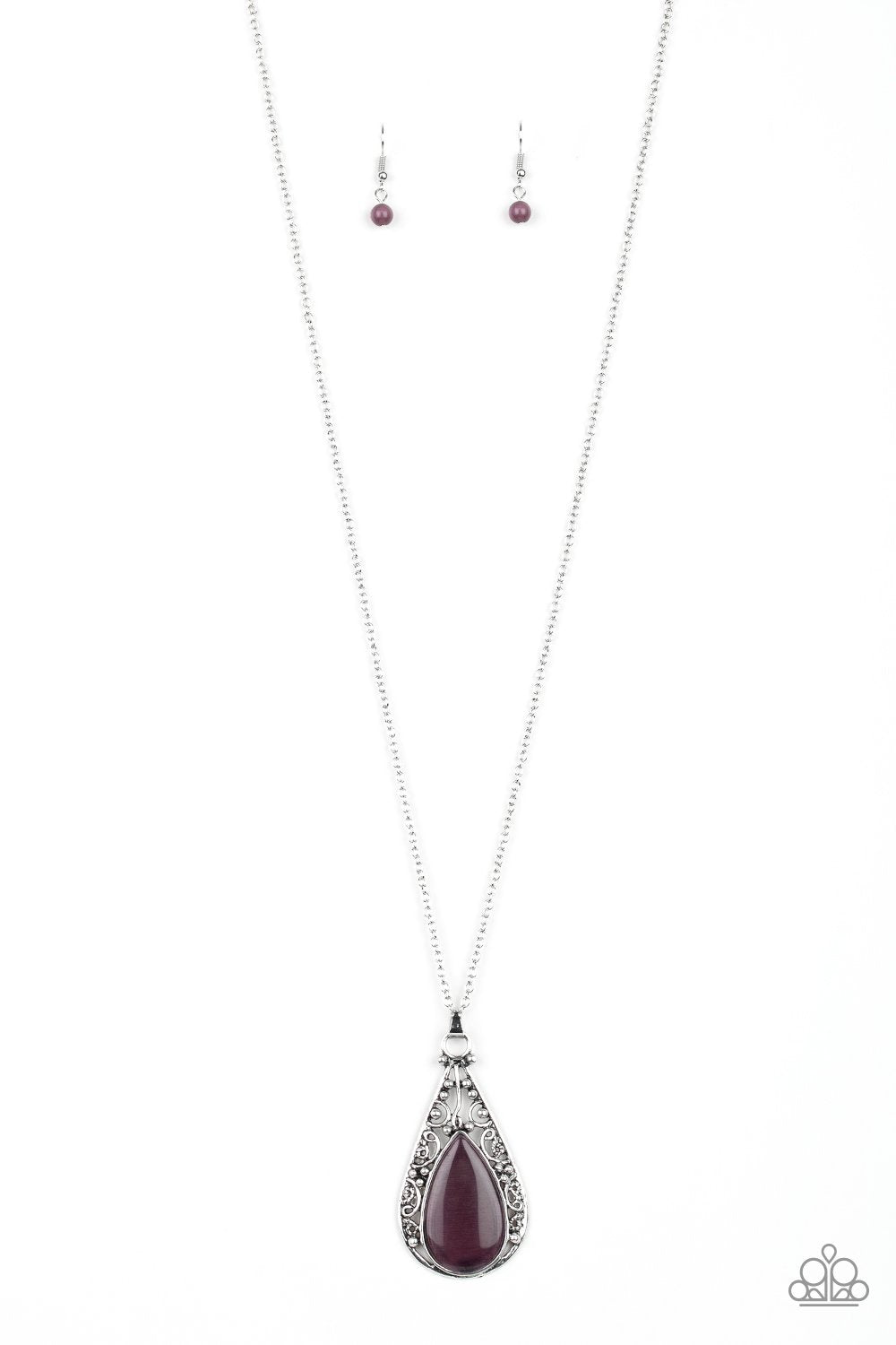 Enchanted Eden Purple Moonstone Necklace - Paparazzi Accessories- lightbox - CarasShop.com - Paparazzi Jewelry by Cara Jewels