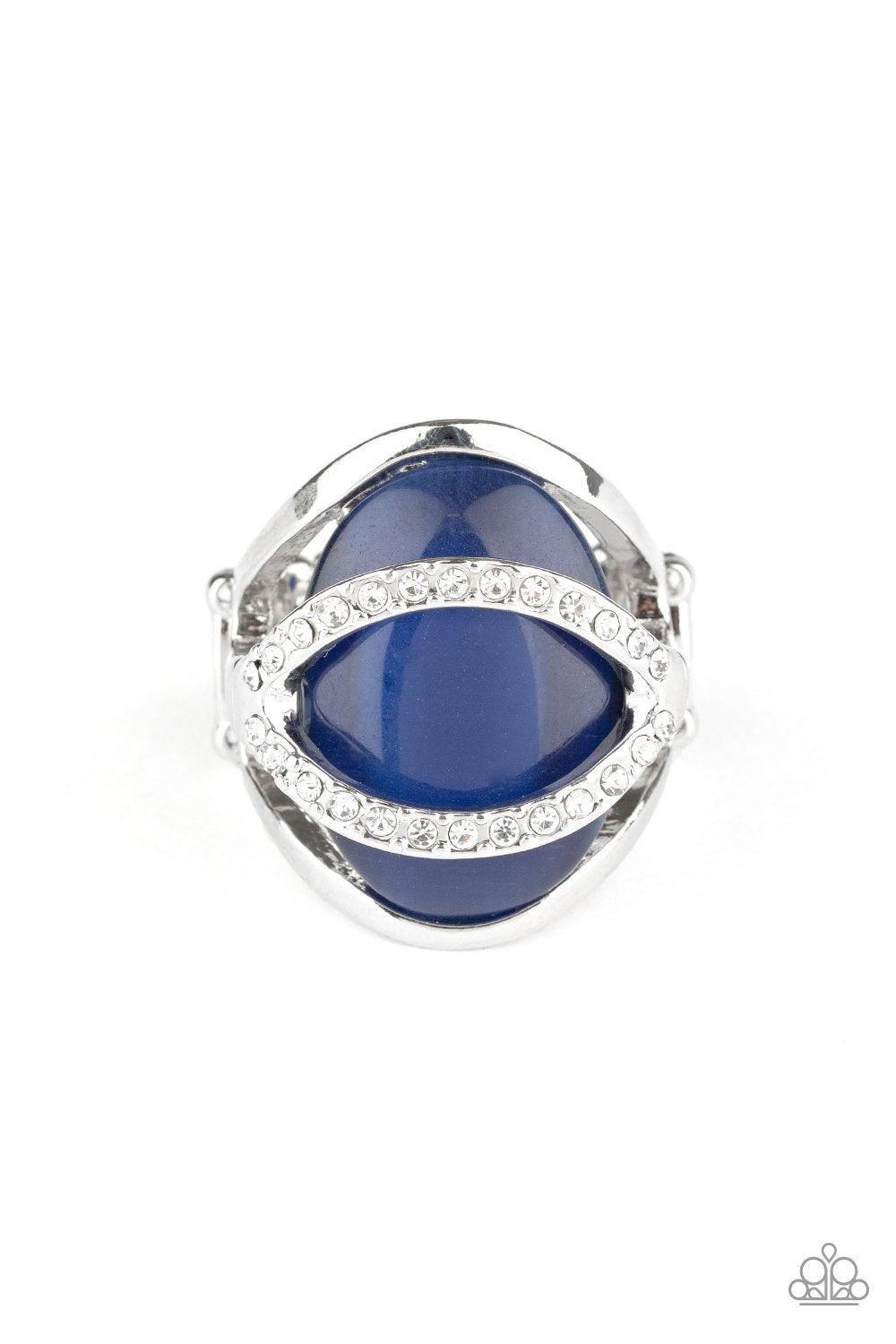 Endless Enchantment Blue and White Rhinestone Ring - Paparazzi Accessories- lightbox - CarasShop.com - Paparazzi Jewelry by Cara Jewels