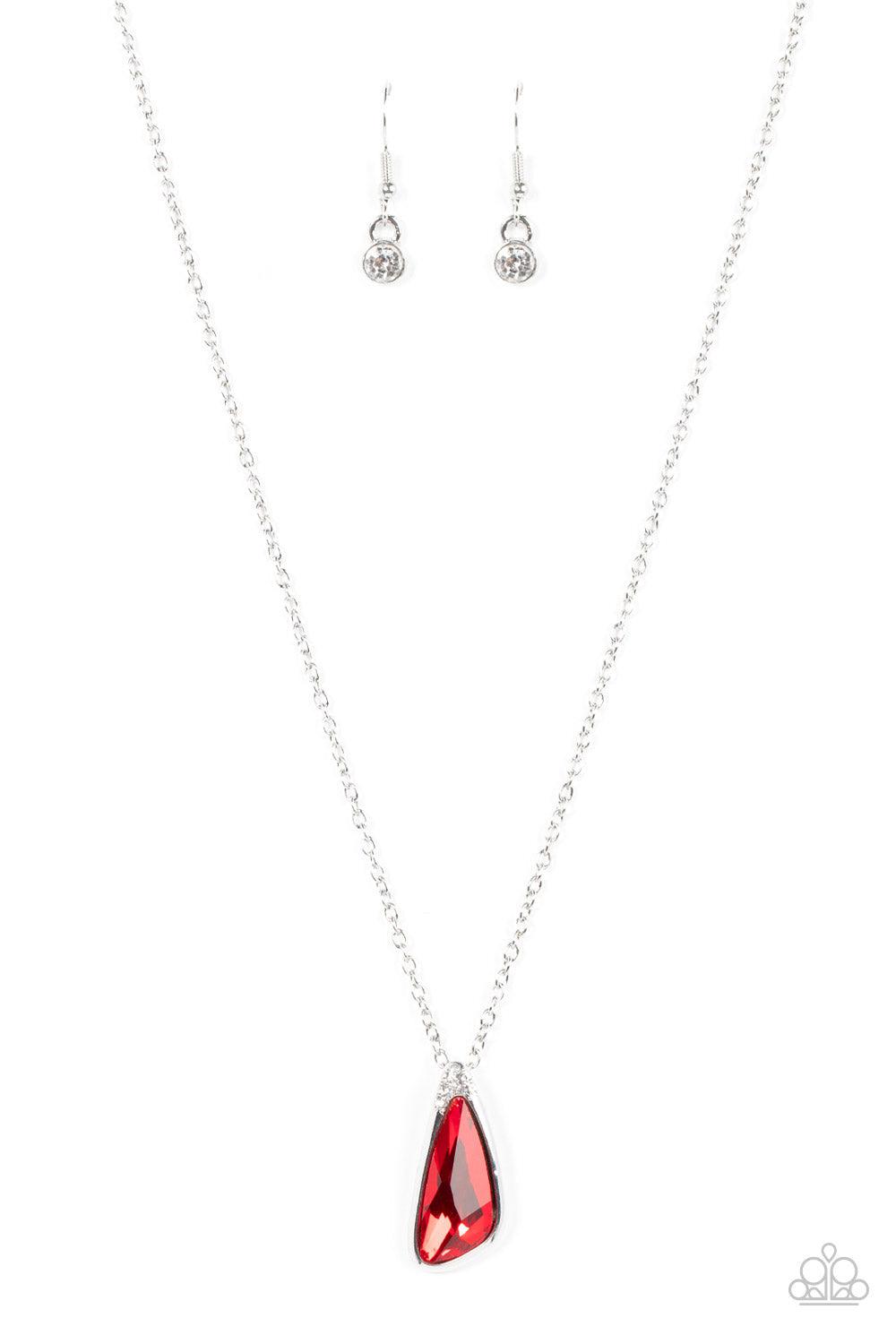 Envious Extravagance Red Rhinestone Necklace - Paparazzi Accessories- lightbox - CarasShop.com - Paparazzi Jewelry by Cara Jewels