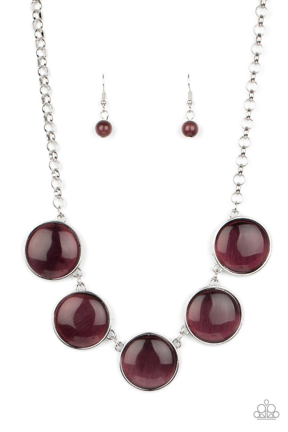 Ethereal Escape Purple Cat's Eye Stone Necklace - Paparazzi Accessories- lightbox - CarasShop.com - Paparazzi Jewelry by Cara Jewels