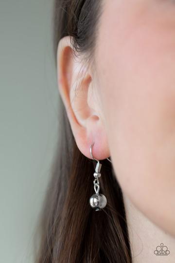 Ever Rebellious Silver Fringe Necklace - Paparazzi Accessories - free matching earrings -CarasShop.com - Paparazzi Jewelry by Cara Jewels