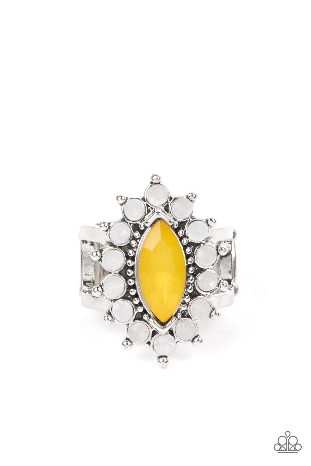 Everlasting Eden Yellow Gem Ring - Paparazzi Accessories- lightbox - CarasShop.com - Paparazzi Jewelry by Cara Jewels