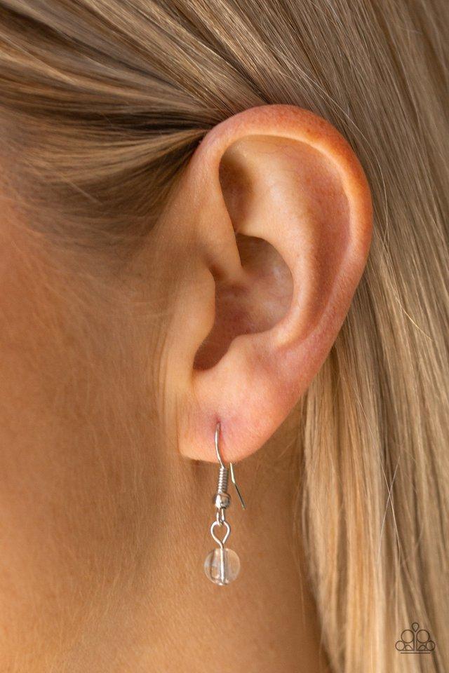 Everyday Enchantment White and Silver Necklace - Paparazzi Accessories - free matching earrings -CarasShop.com - Paparazzi Jewelry by Cara Jewels